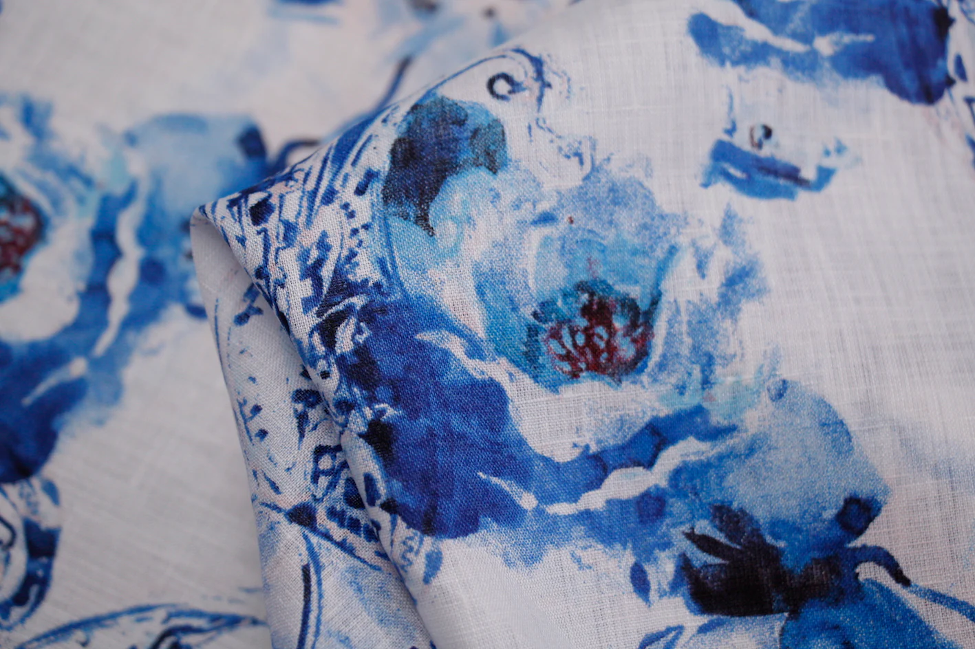 Daydream Blue - Printed Linen