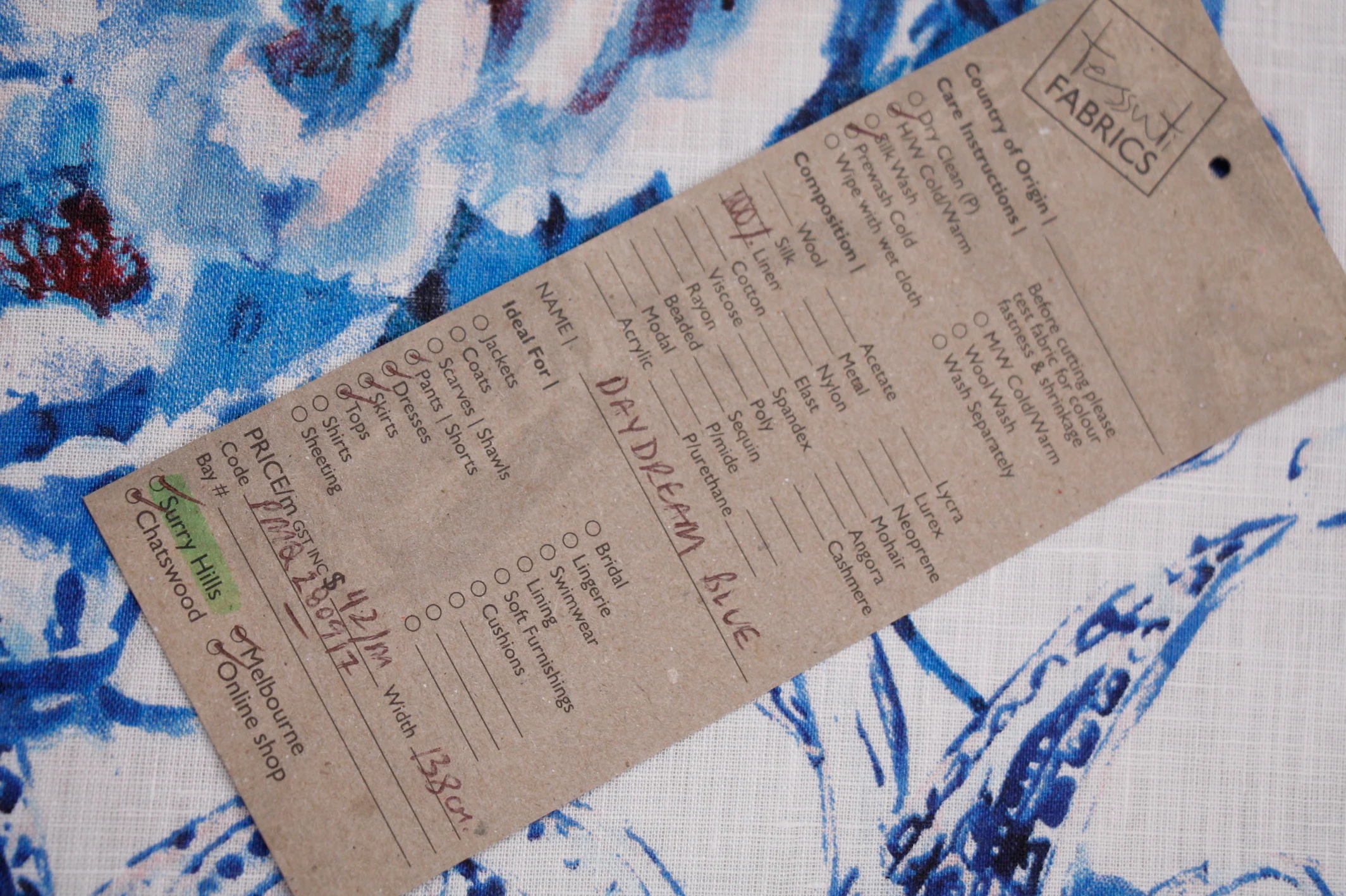 Daydream Blue - Printed Linen - Image 3