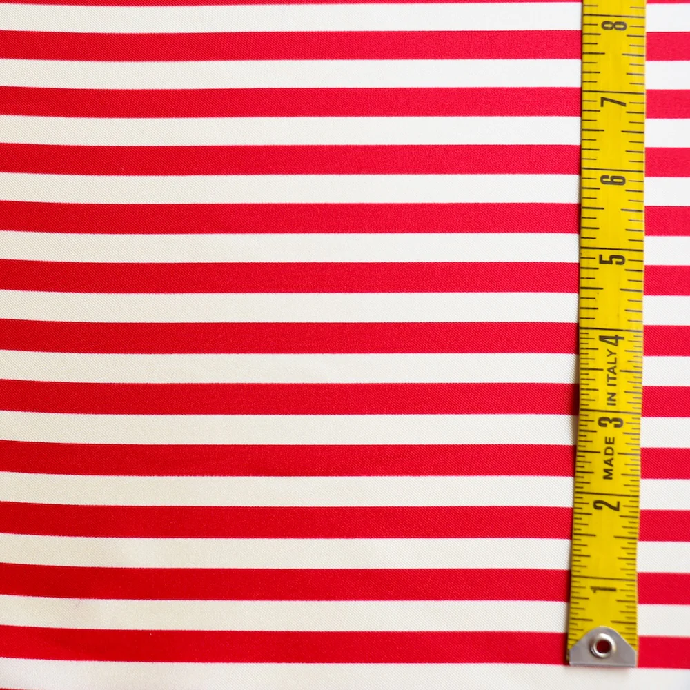 Deauville Stripe Red/Vanilla - Silk Twill - Image 3
