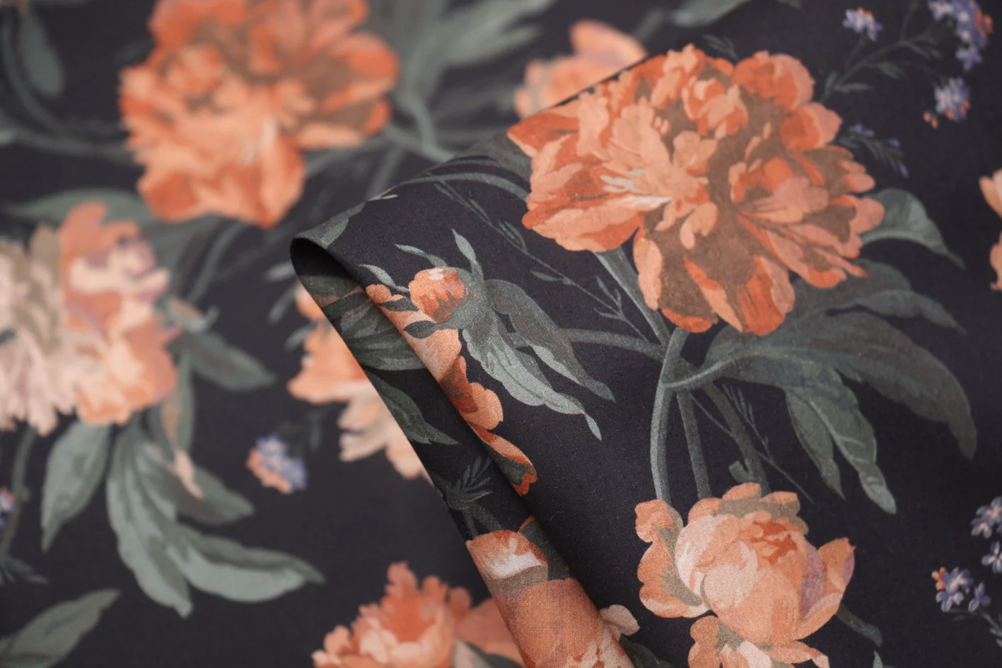 Decadent Bloom Black - Liberty Tana Lawn