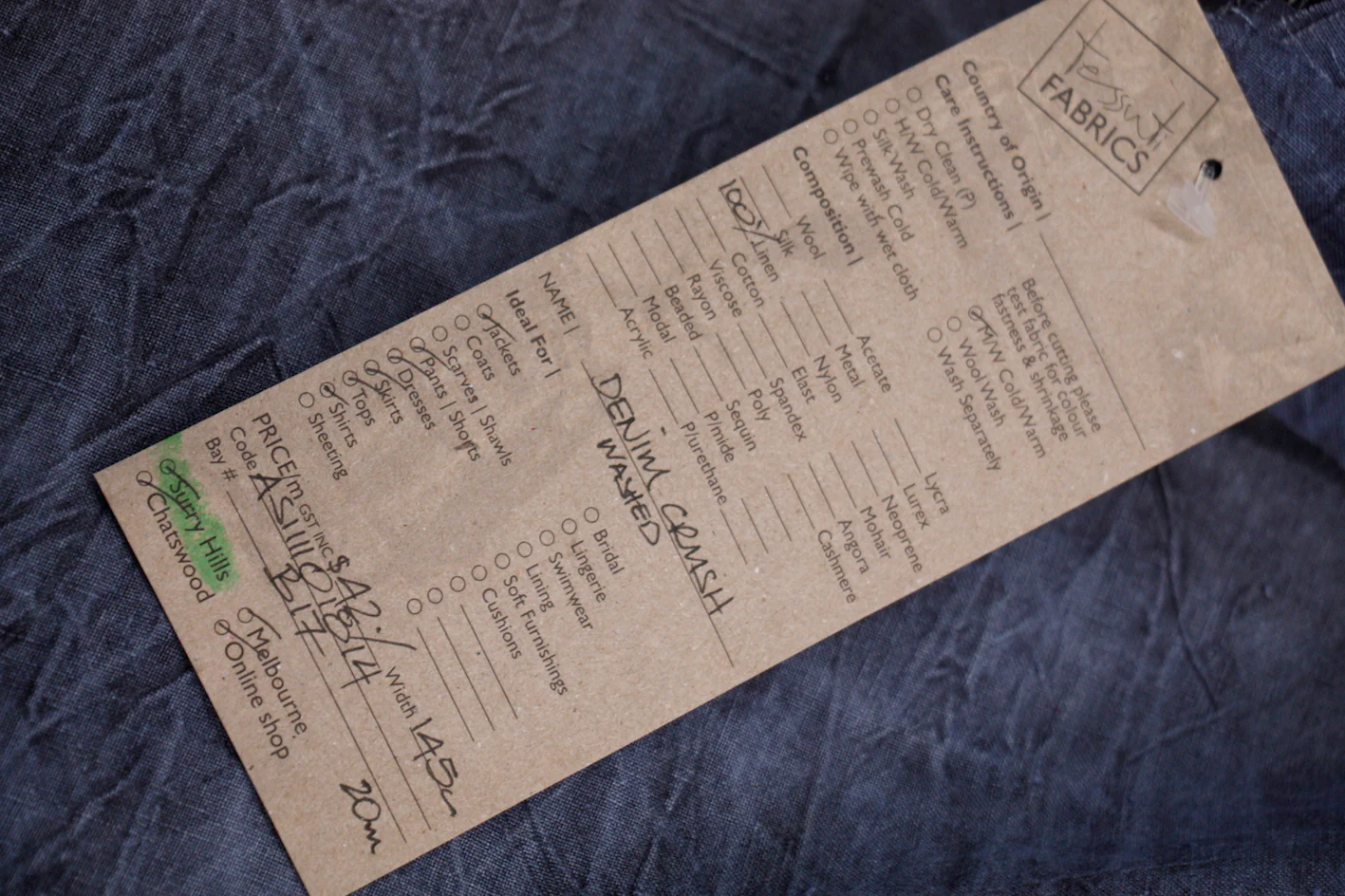 Denim Crush Washed Linen - Image 2