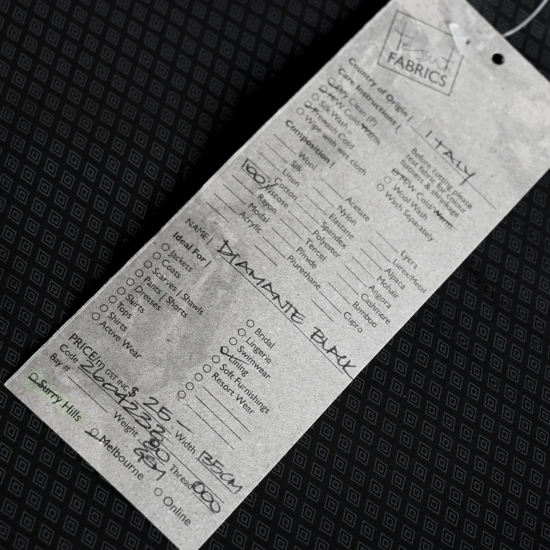 Diamante Black - Fancy Lining - Image 3