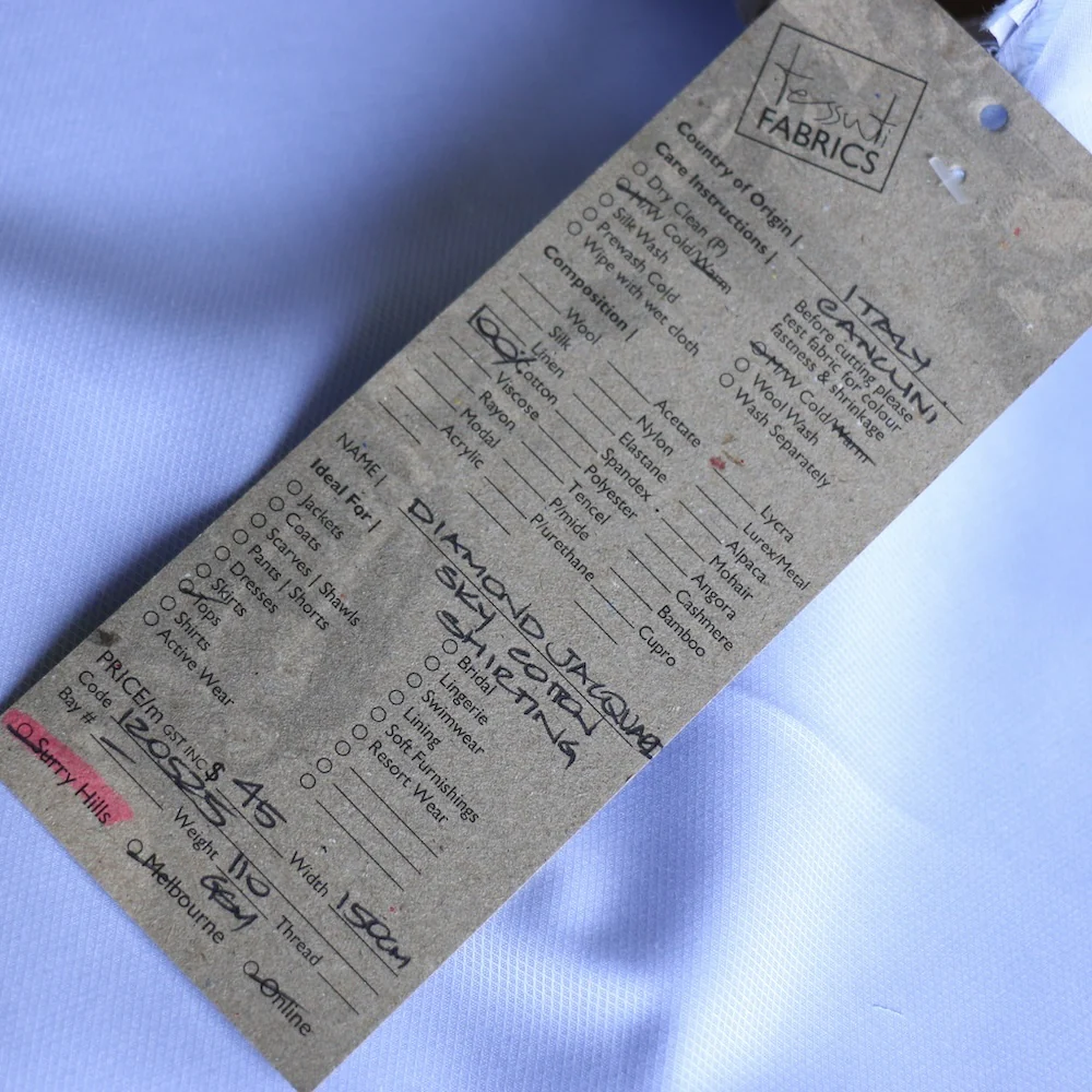 Diamond Jacquard Sky Cotton Shirting - Image 3