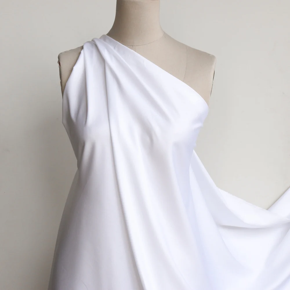 Diamond Jacquard White Cotton Shirting - Image 4