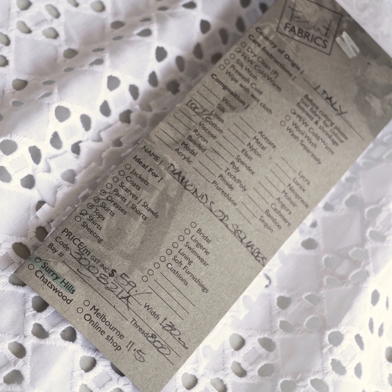 Diamonds Or Squares Broderie Anglaise - Image 4