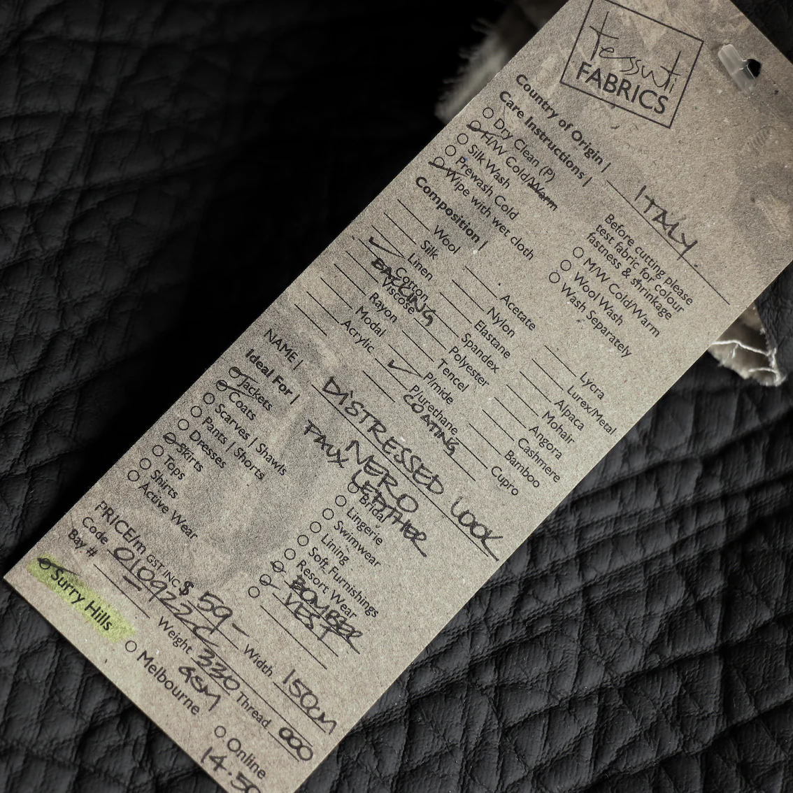 Distressed Look Nero - Faux Leather - Image 4