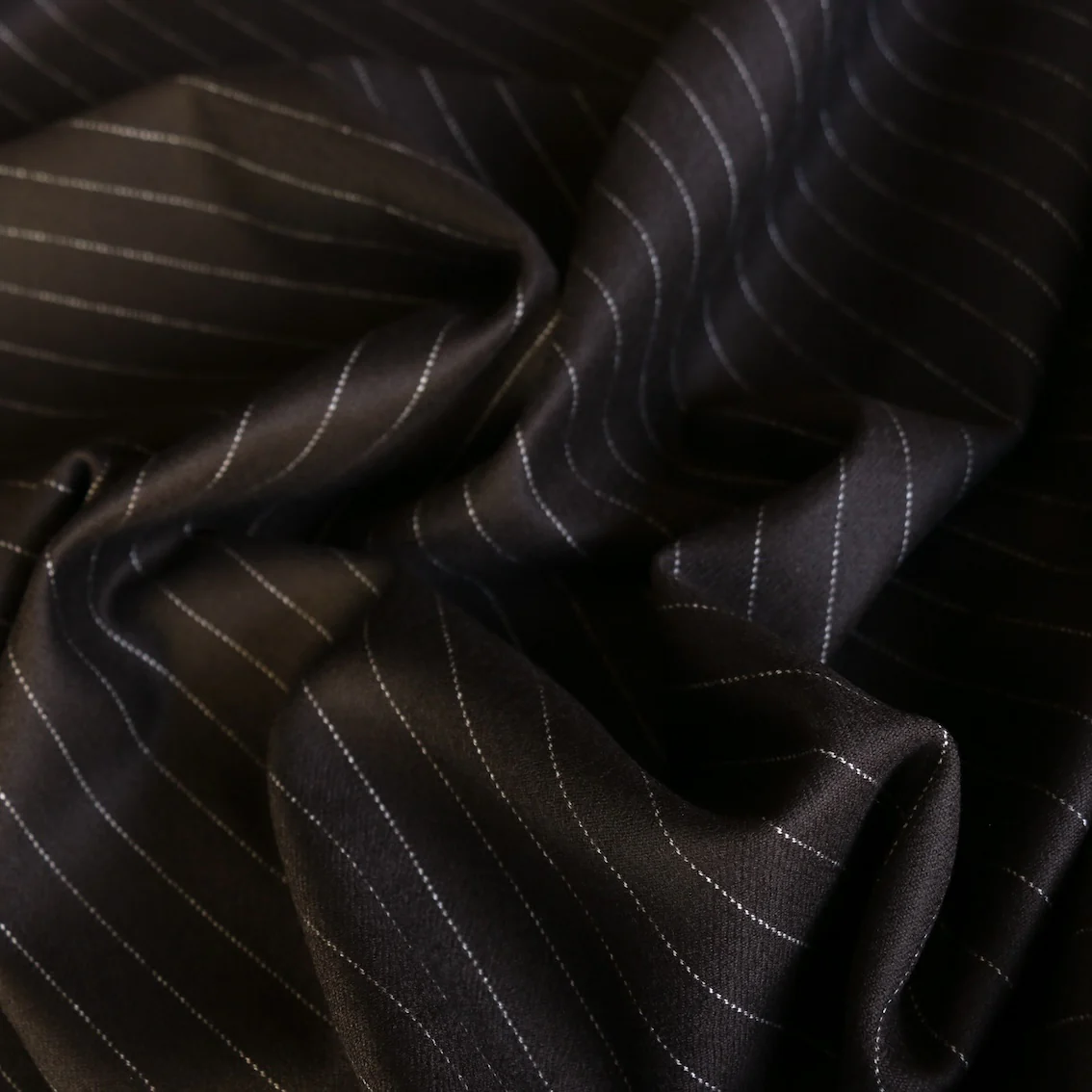 Dolce Striped Wool Suiting - Chocolate Pinstripe - Image 2