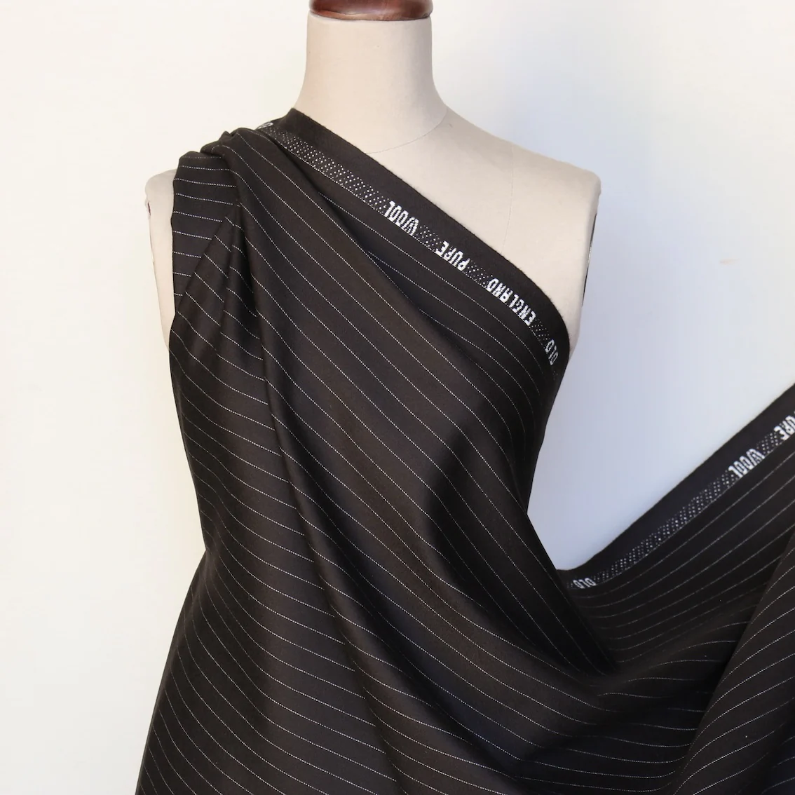 Dolce Striped Wool Suiting - Chocolate Pinstripe - Image 6