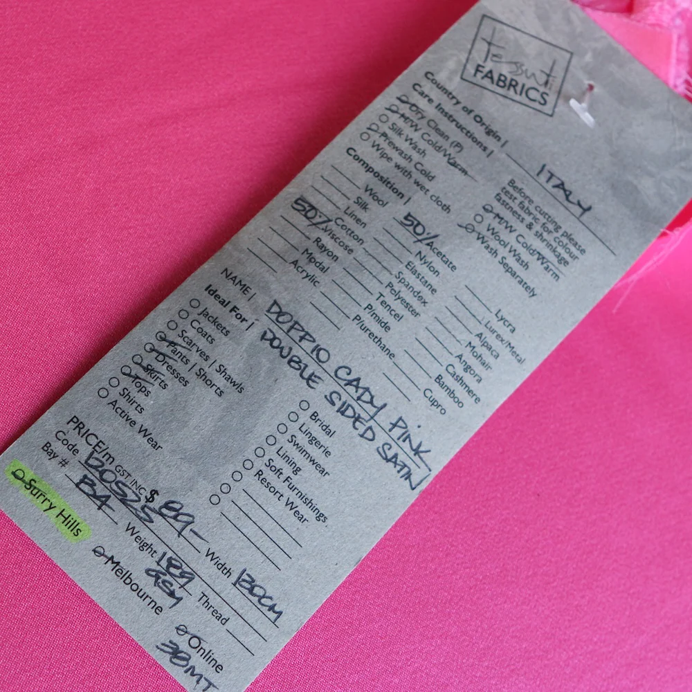 Doppio Cady Pink - Double Sided Satin - Image 3