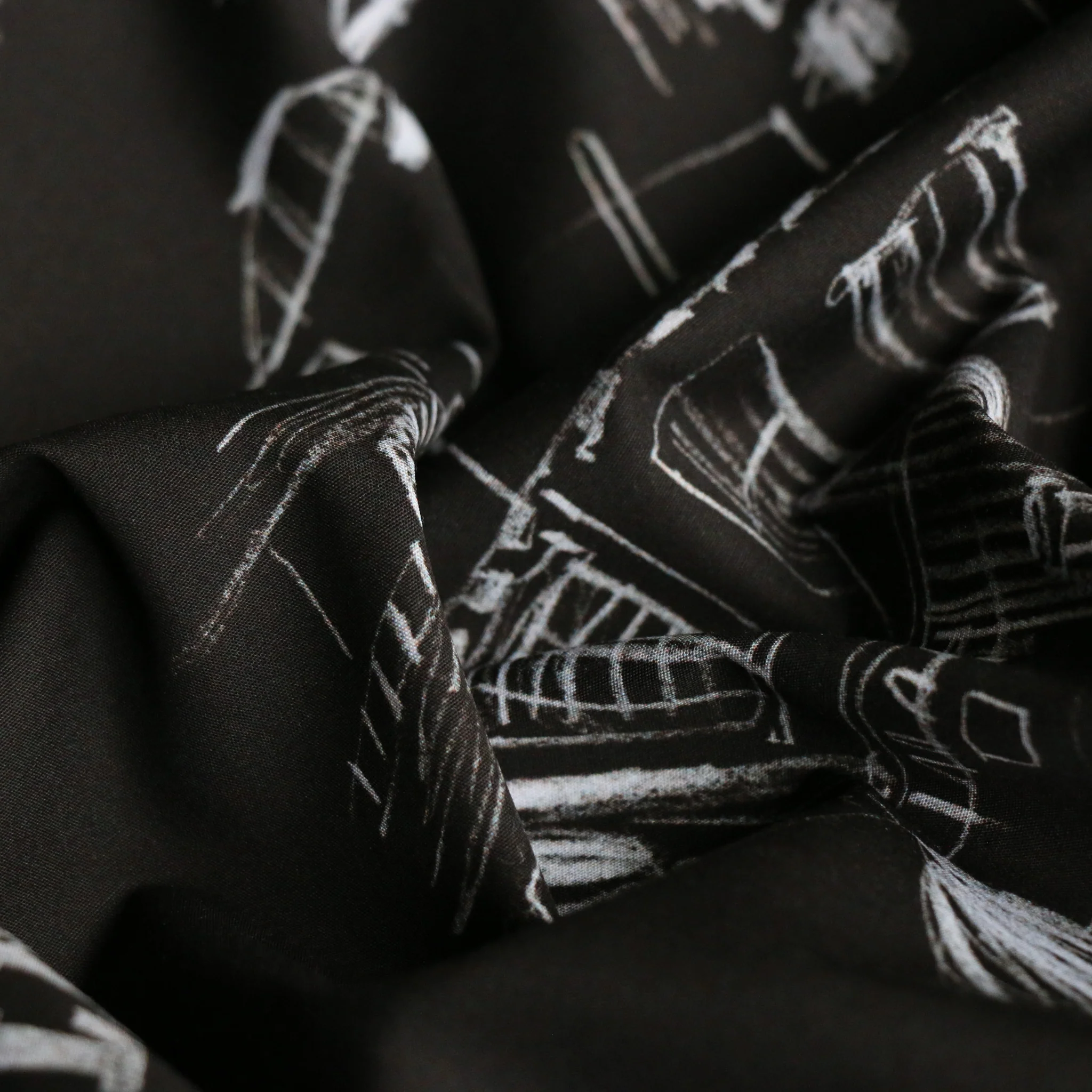 Downtown Nero Poplin - Image 2
