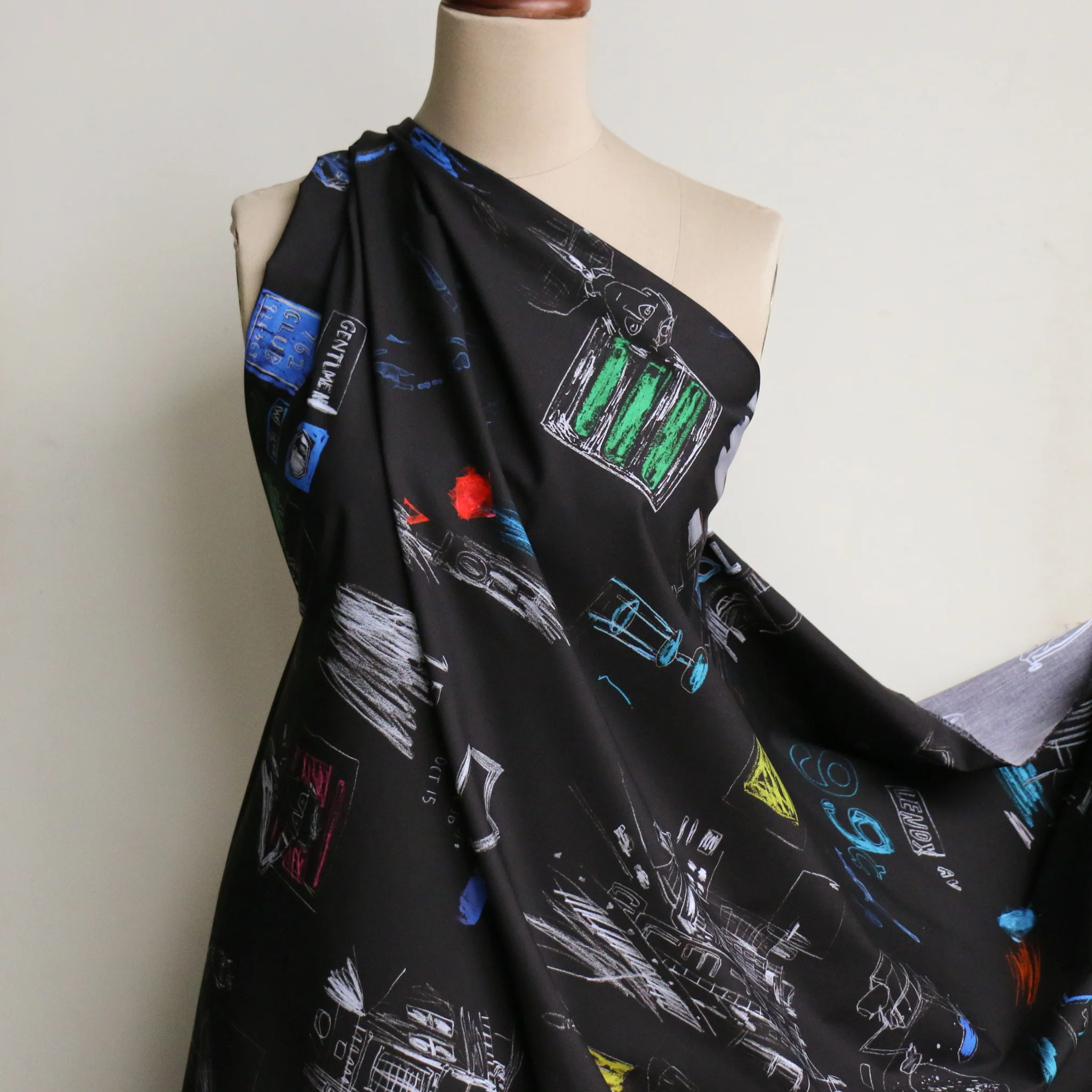 Downtown Nero Poplin - Image 6