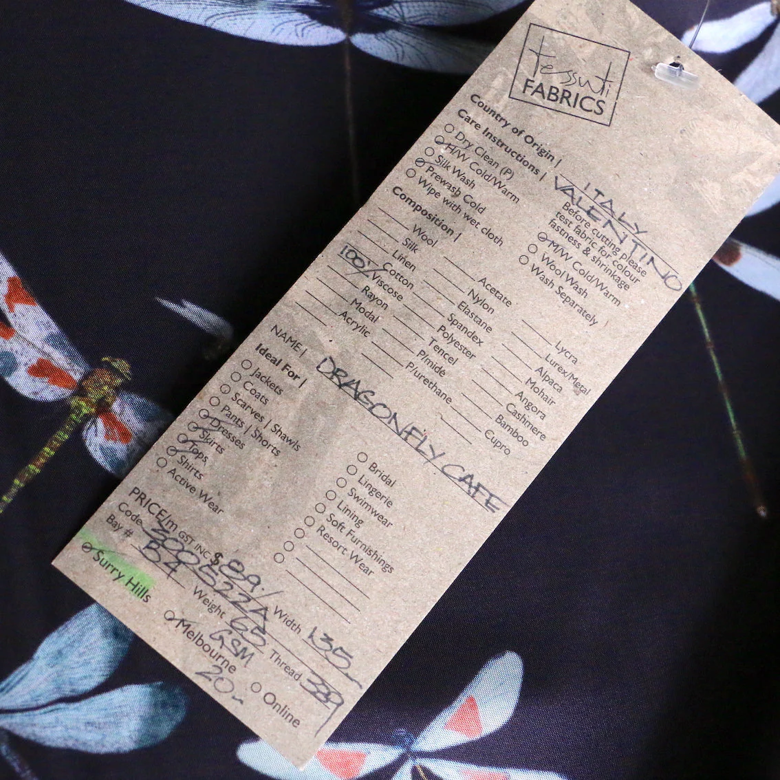 Dragonfly Cafe Viscose Habutai - Image 5