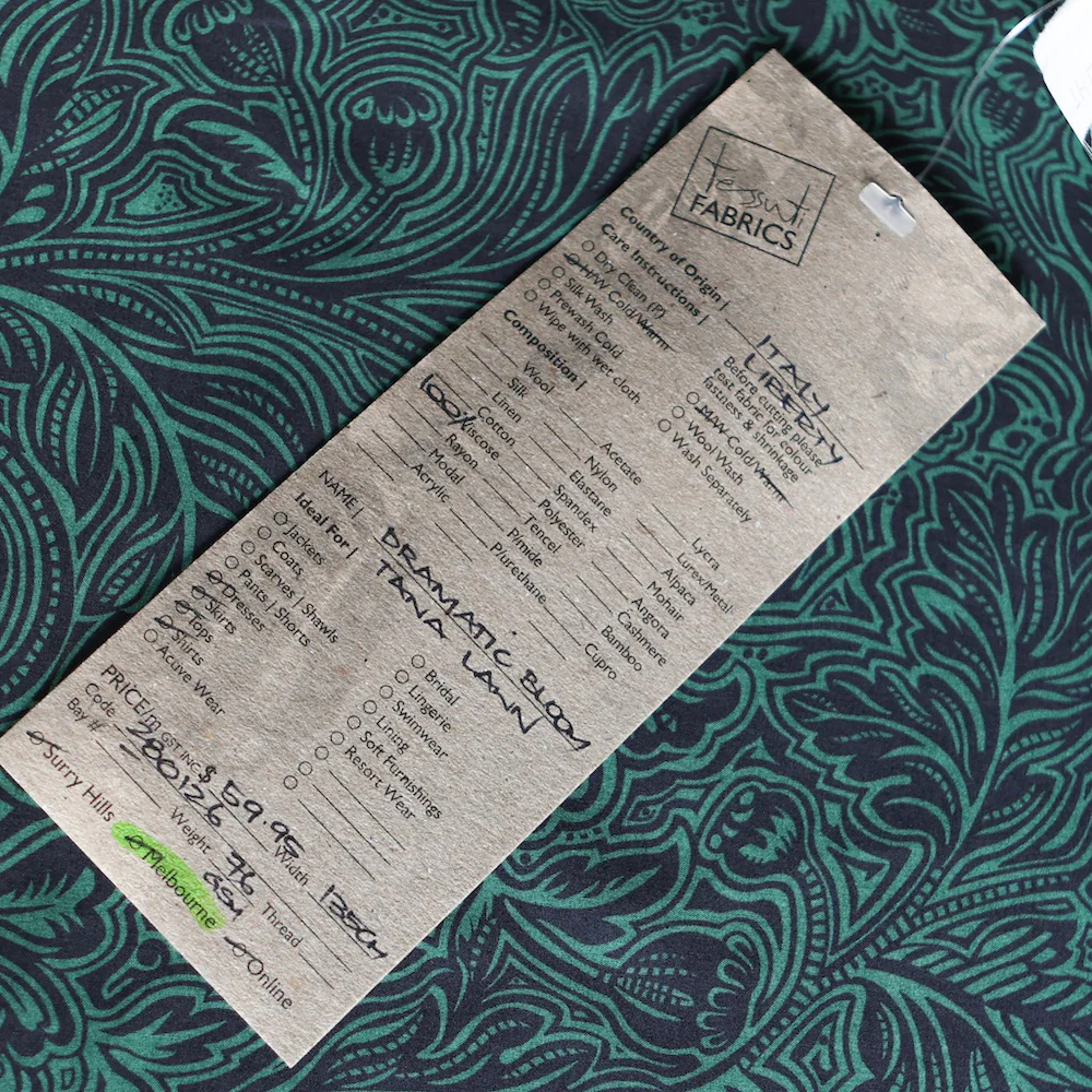 Dramatic Bloom Teal/Navy Liberty Tana Lawn⢠- Image 4