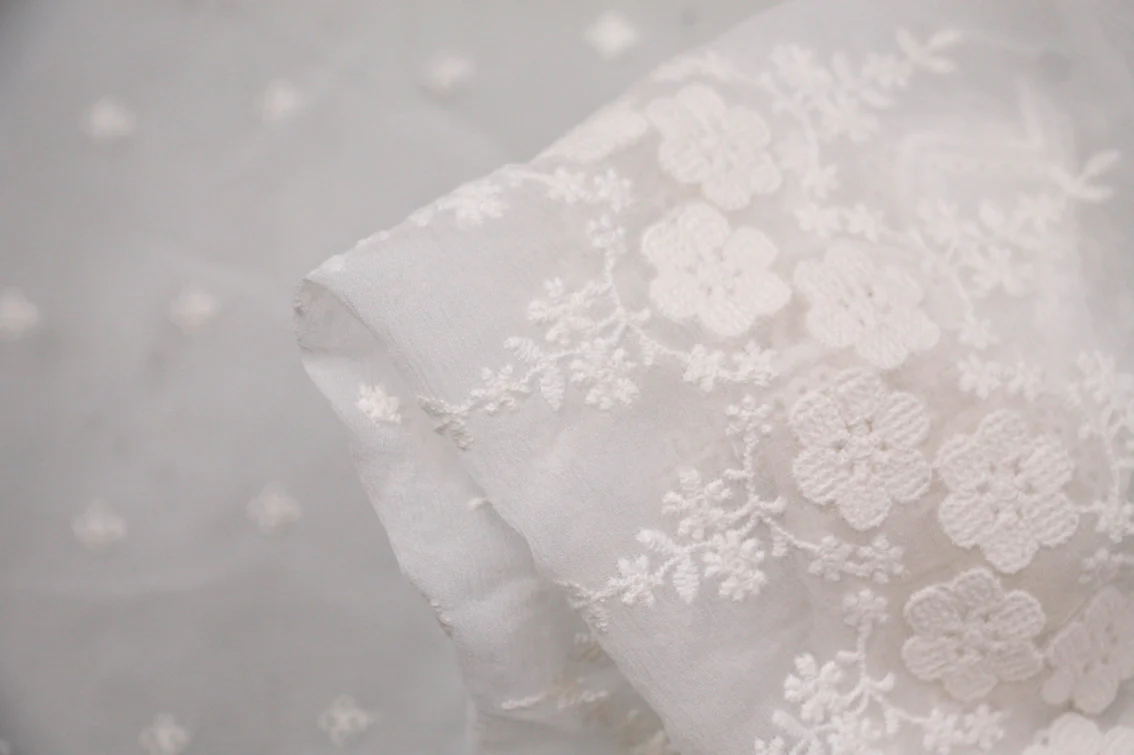 Drifting Borders - Embroidered Silk Georgette