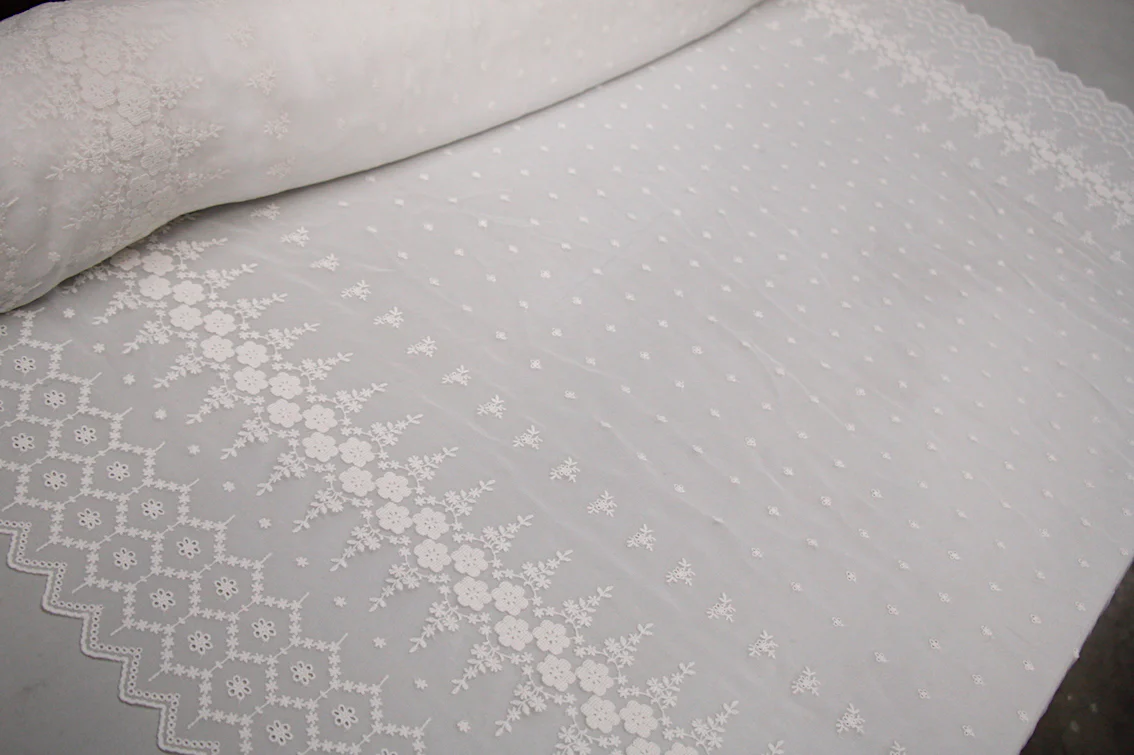 Drifting Borders - Embroidered Silk Georgette - Image 5