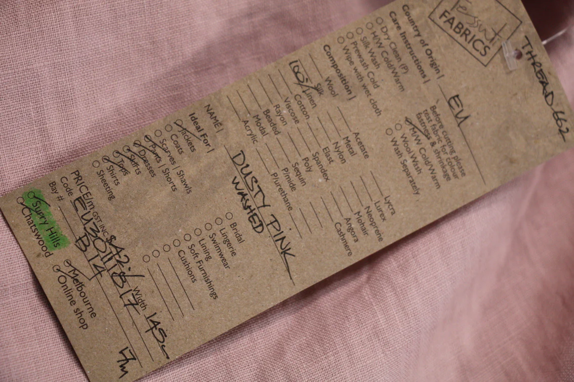 EU Dusty Pink Washed Linen - Image 3