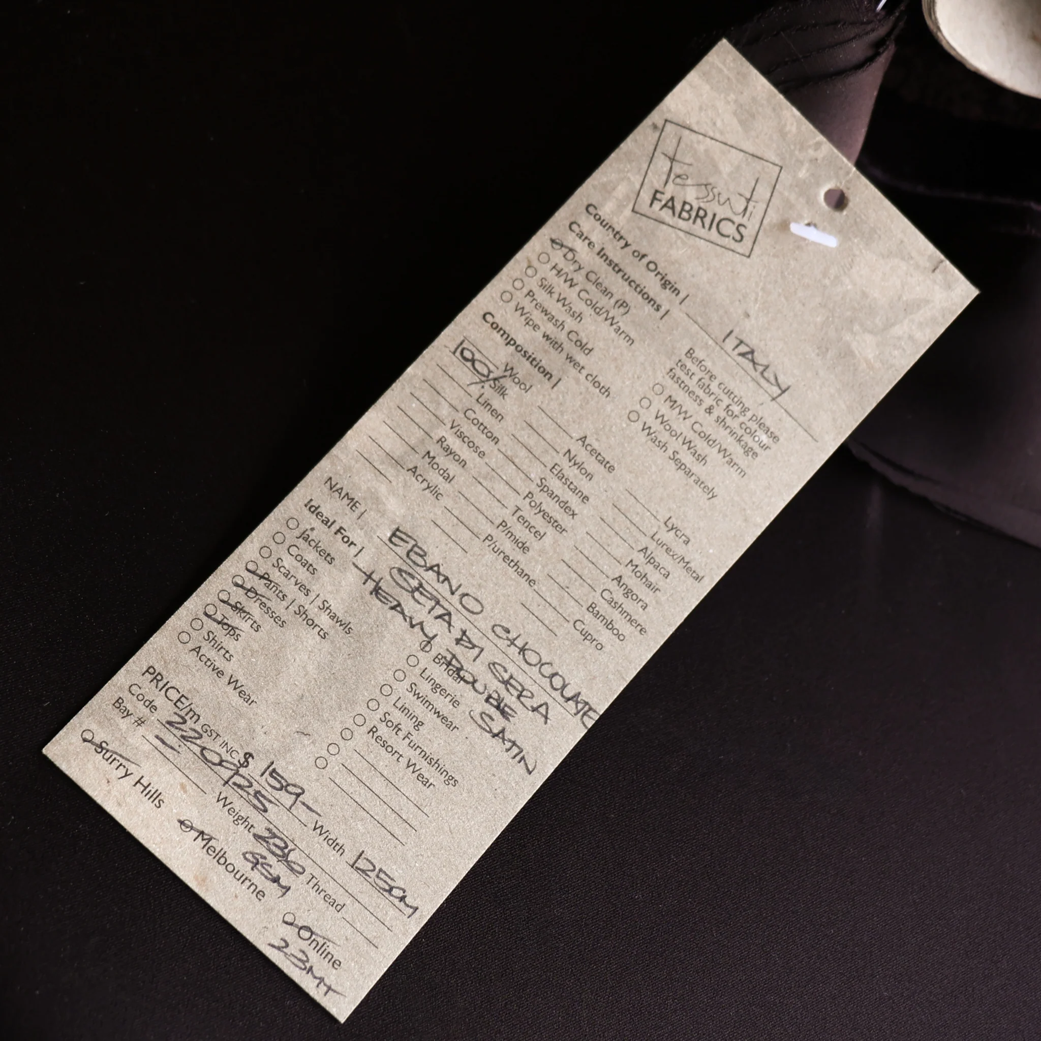 Ebano Chocolate Seta Di Sera - Double Sided Satin Silk - Image 3