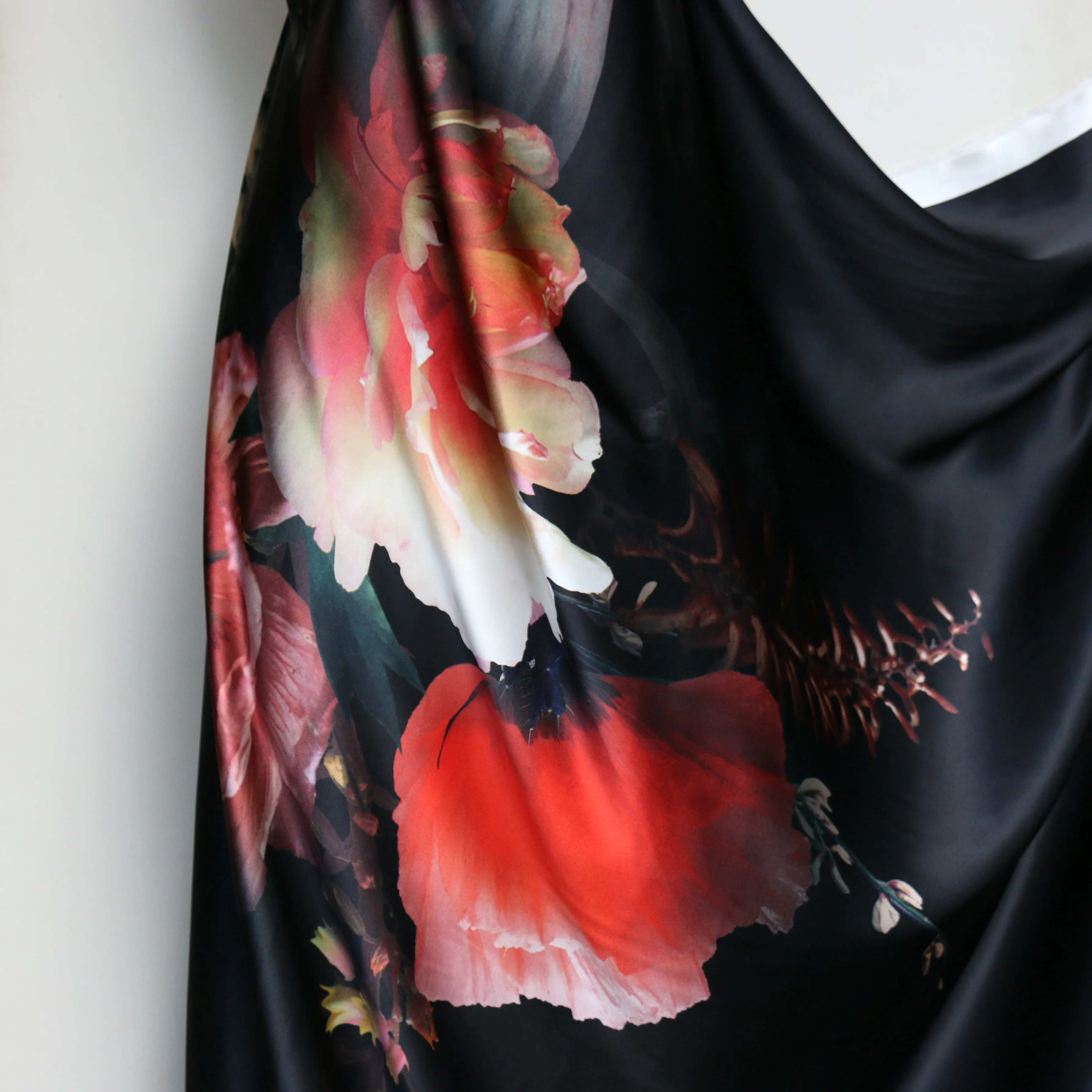 Ebon Grove Black Silk Satin - Panel Print - Image 8