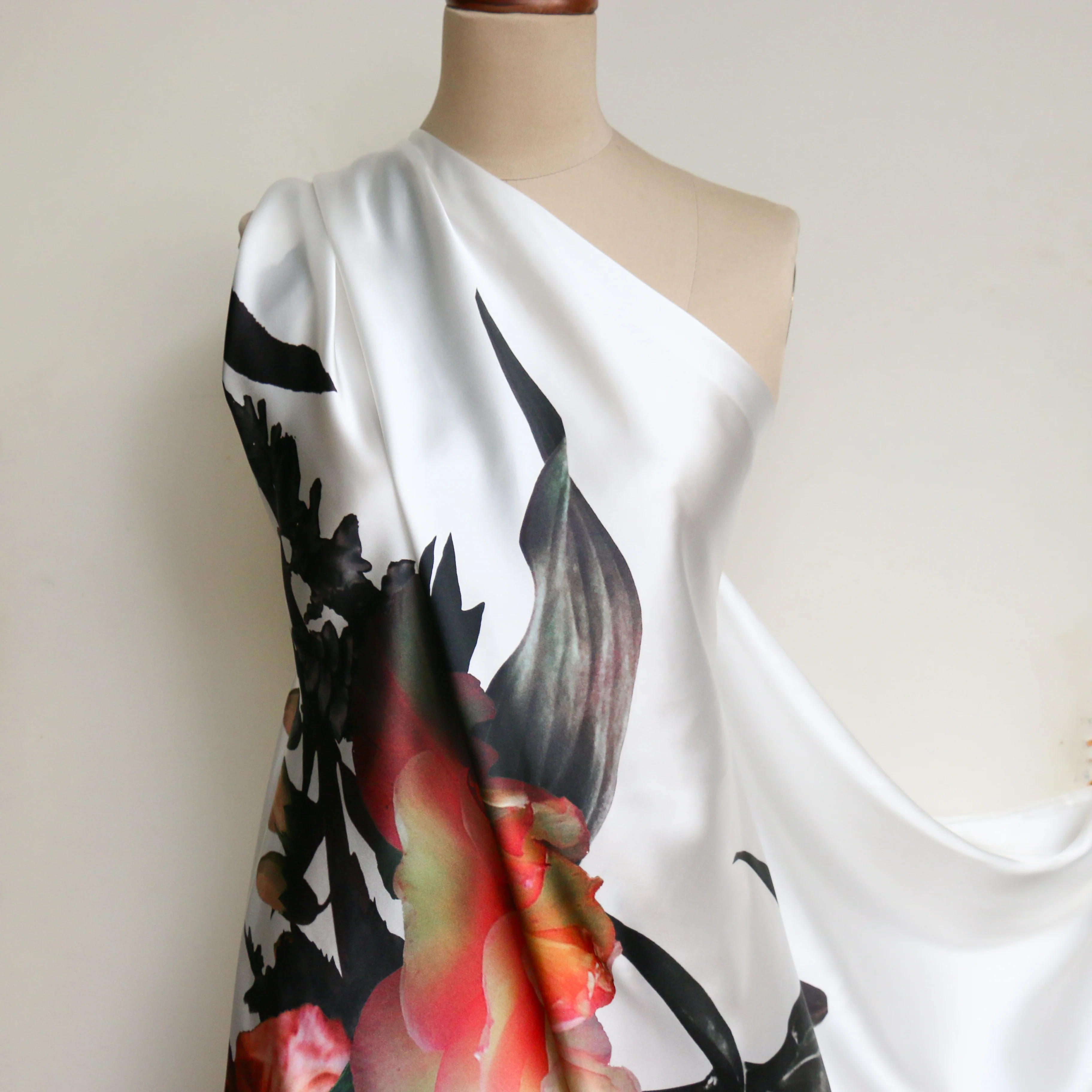 Ebon Grove Natural Silk Satin - Panel Print - Image 5