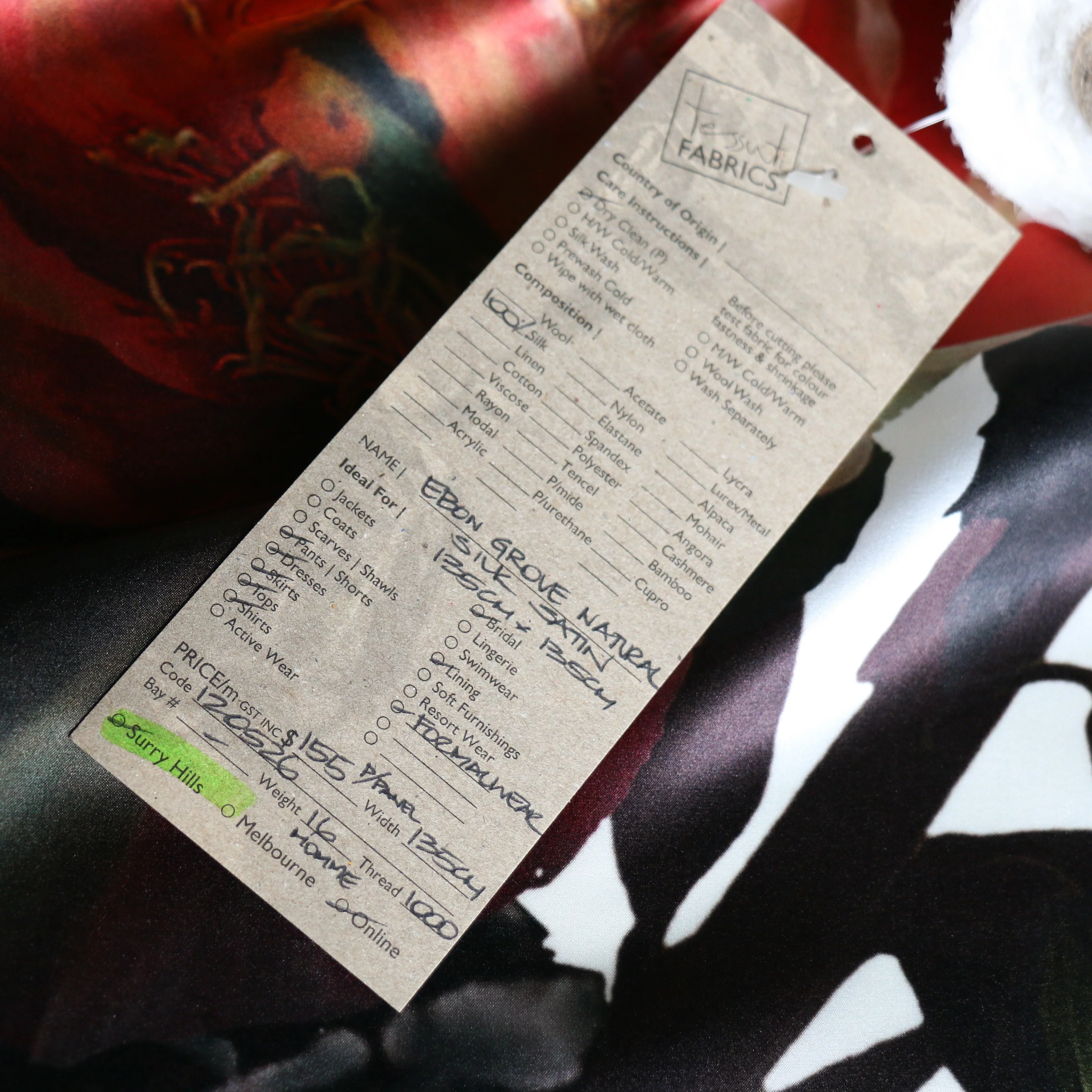 Ebon Grove Natural Silk Satin - Panel Print - Image 7
