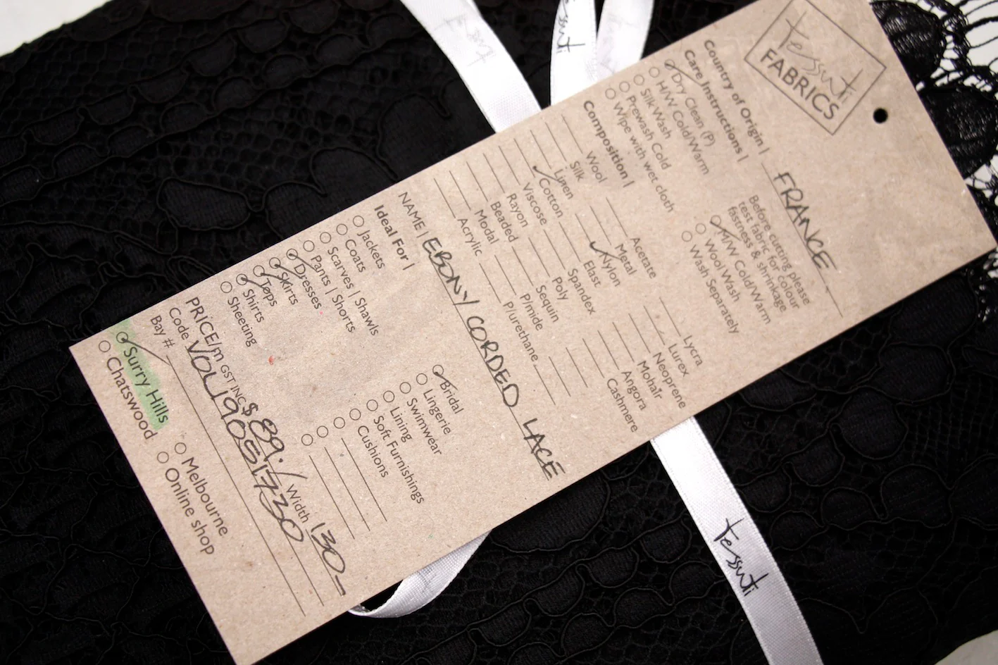 Ebony Corded Lace - Image 5