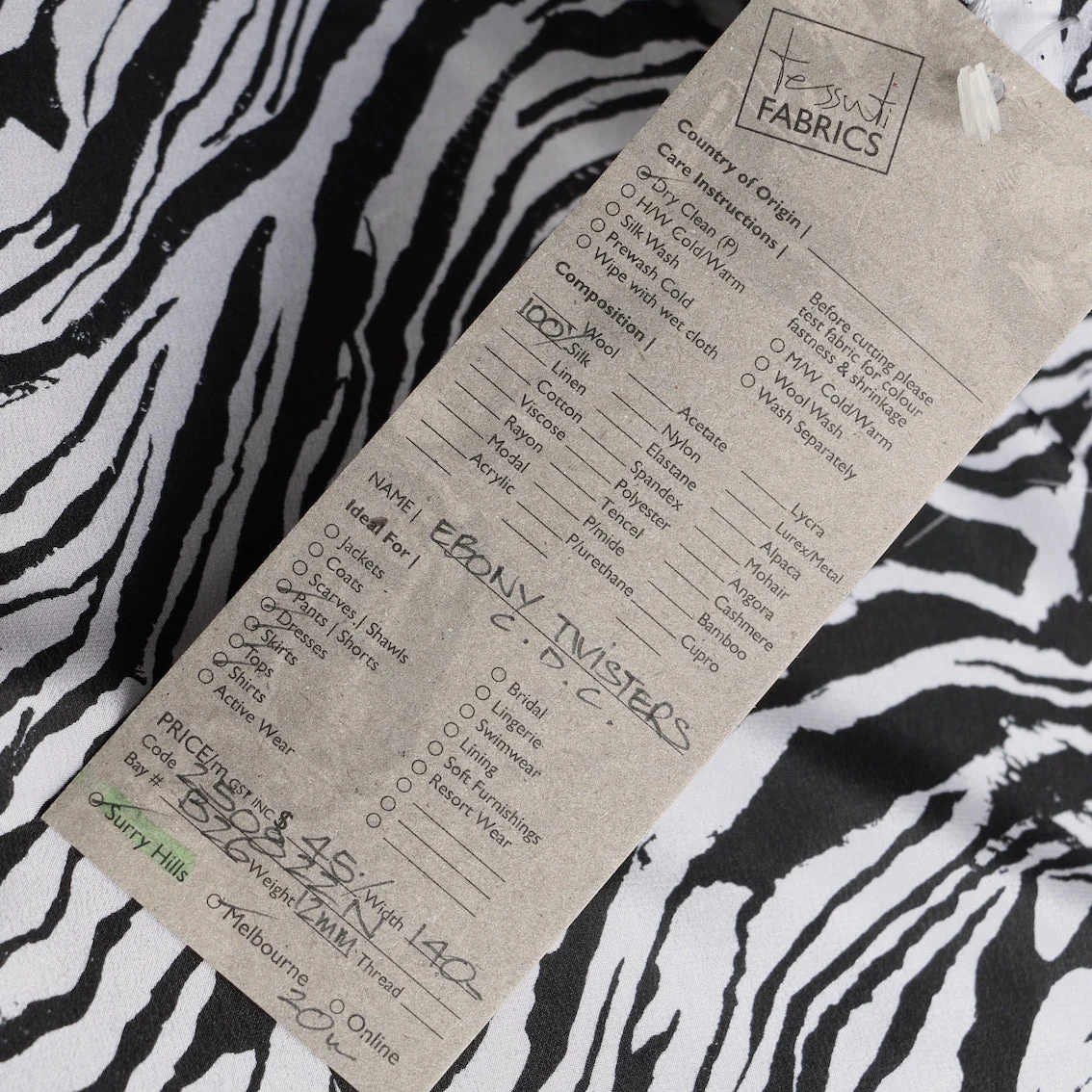 Ebony Twisters - Silk Crepe De Chine - Image 5