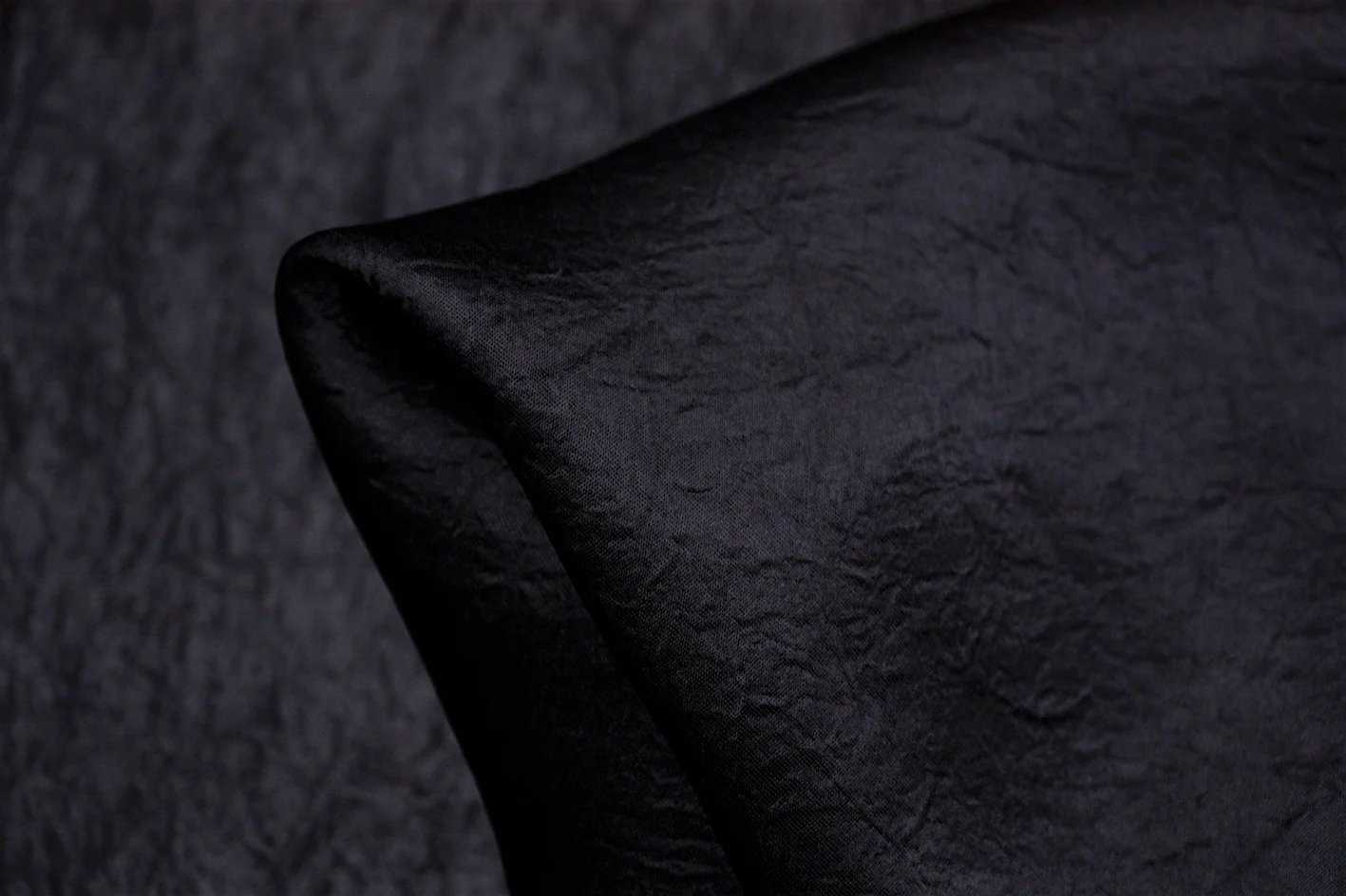 Ebony Wrinkle - Acetate Vintage Satin