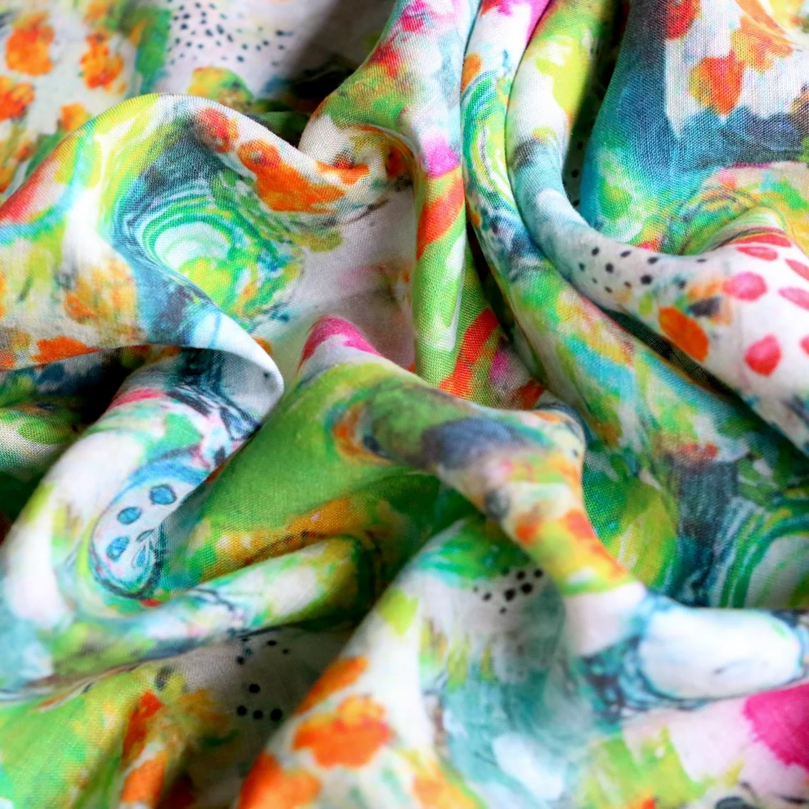 Electric Paradise Washed Printed Linen - Image 2
