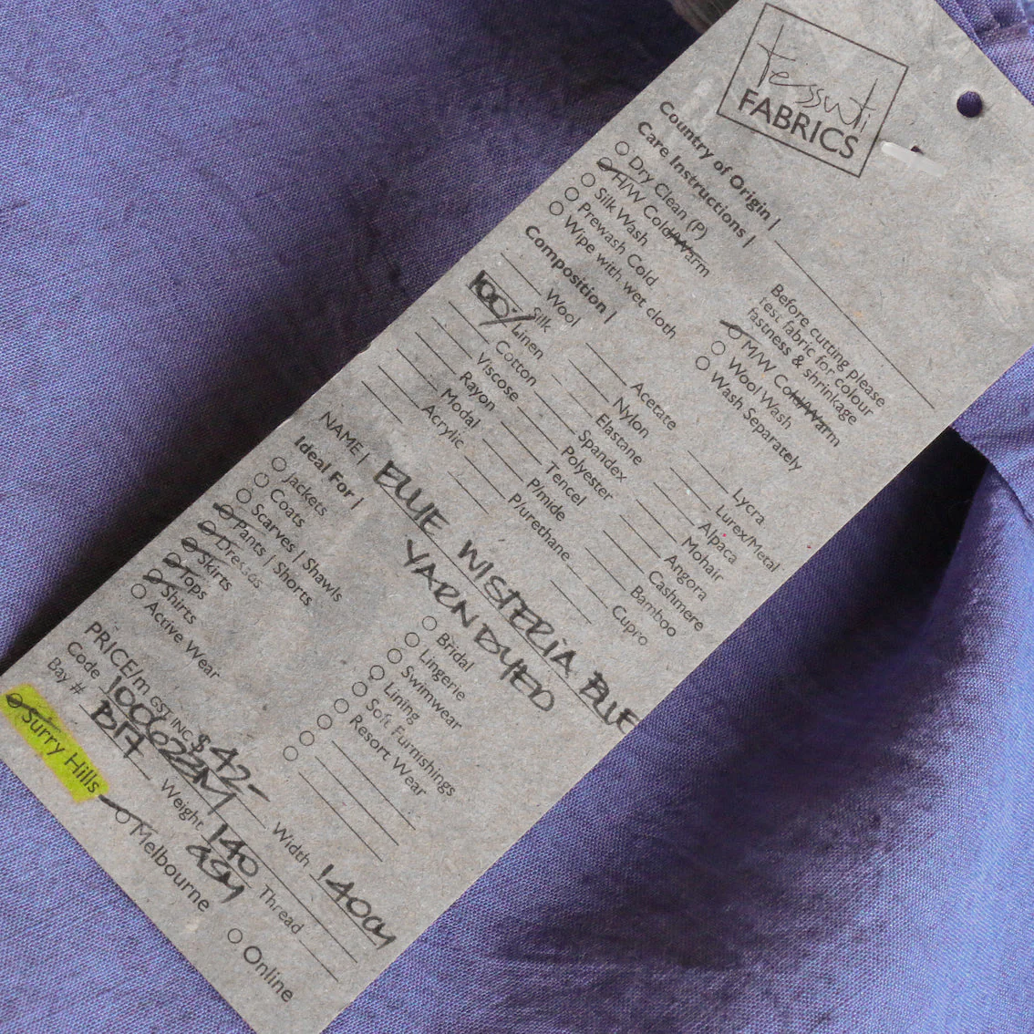 Ellie Wisteria Blue Yarn Dyed Linen - Image 3