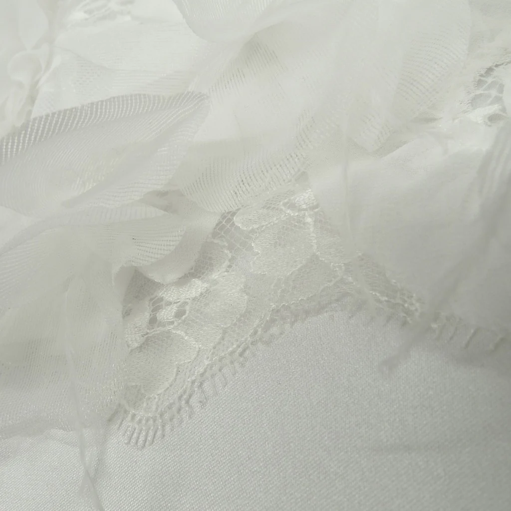 Emb Tulle Feathers Ivory - Image 4