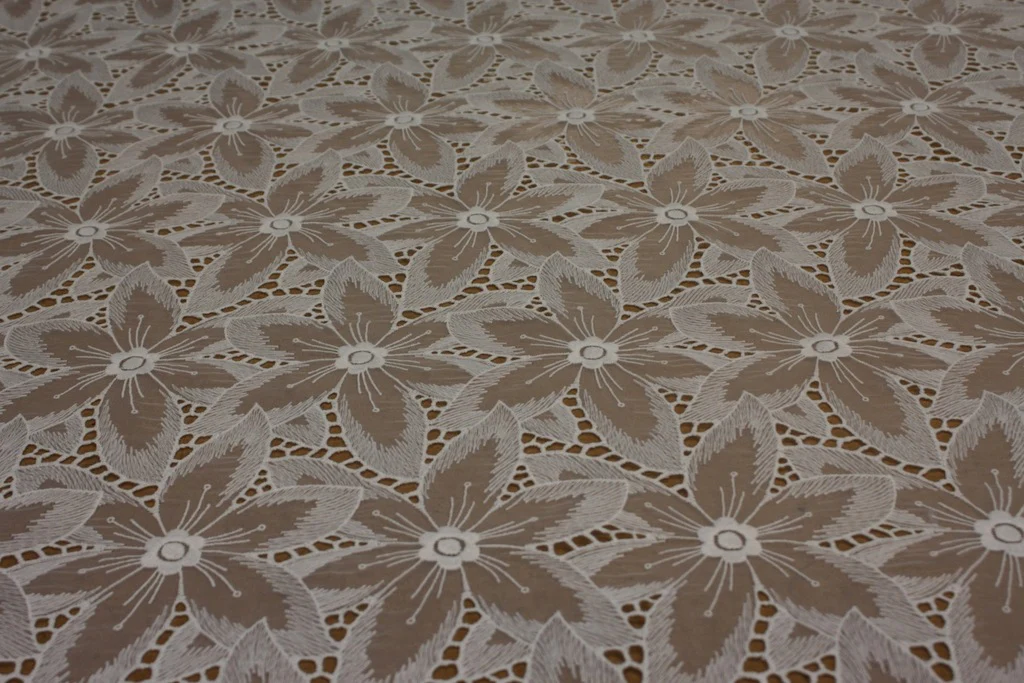Embroidered Organza - Off White - Image 2