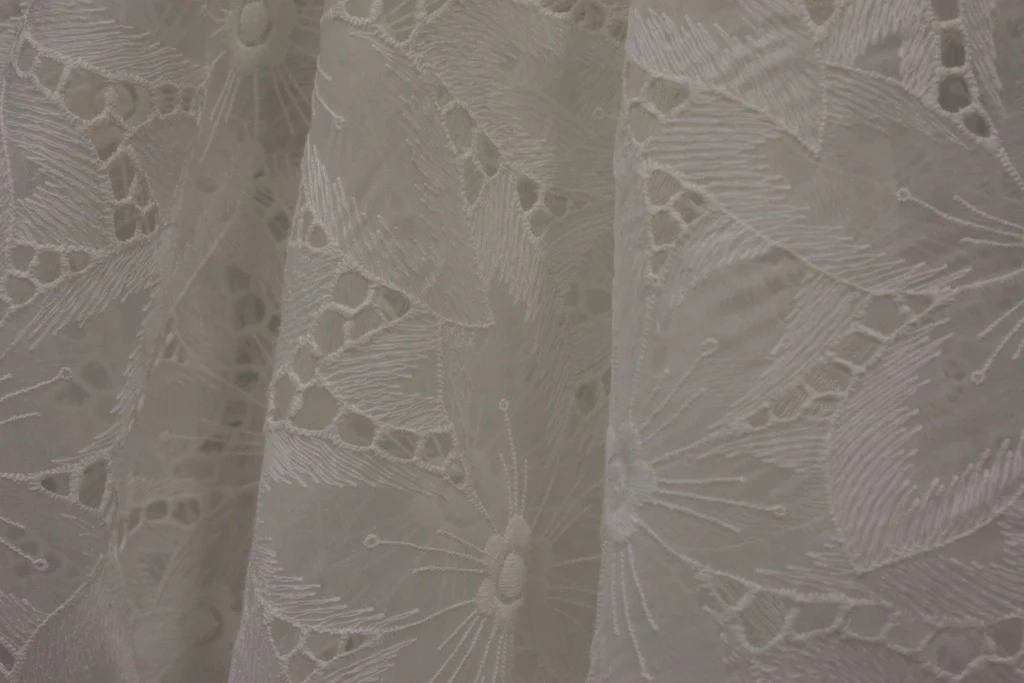 Embroidered Organza - Off White - Image 3