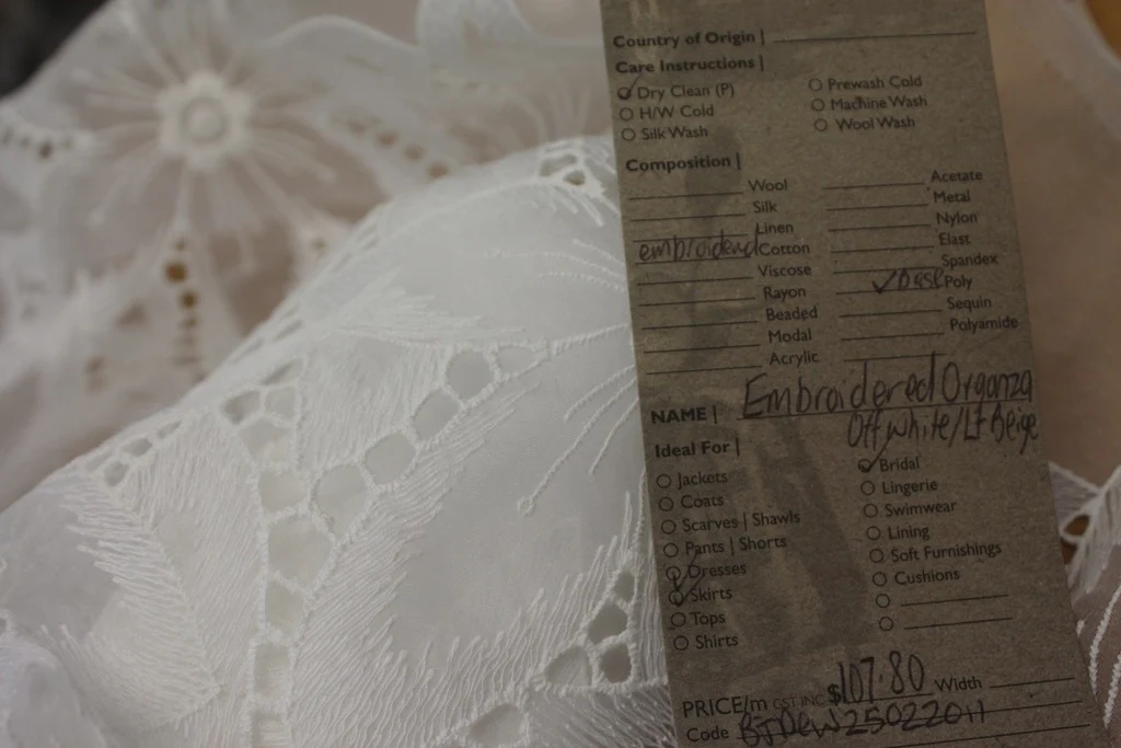 Embroidered Organza - Off White - Image 6