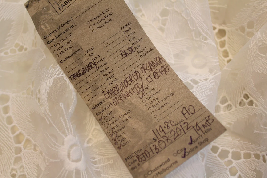 Embroidered Organza Offwhite/Beige - Image 3
