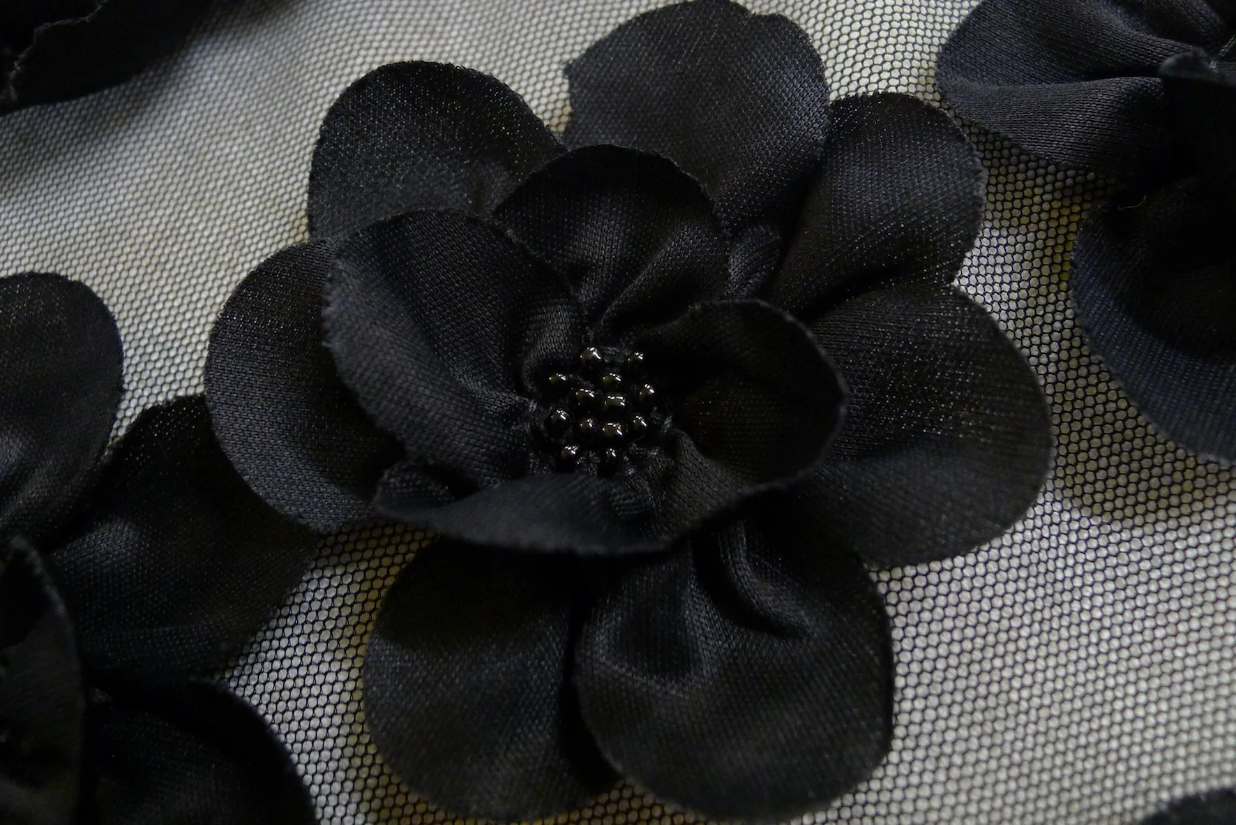 Embroidered Tulle Black