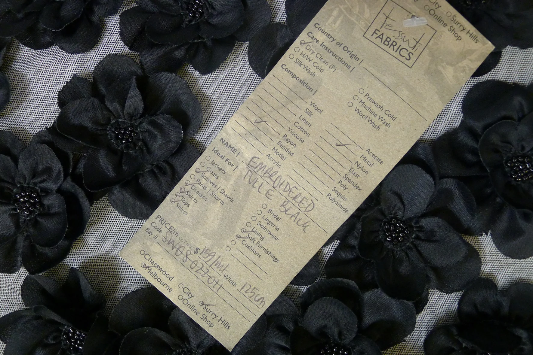 Embroidered Tulle Black - Image 5