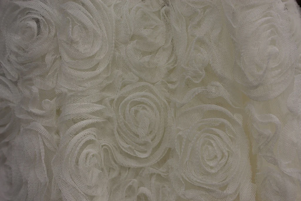 Embroidered Tulle - Ivory - Image 3