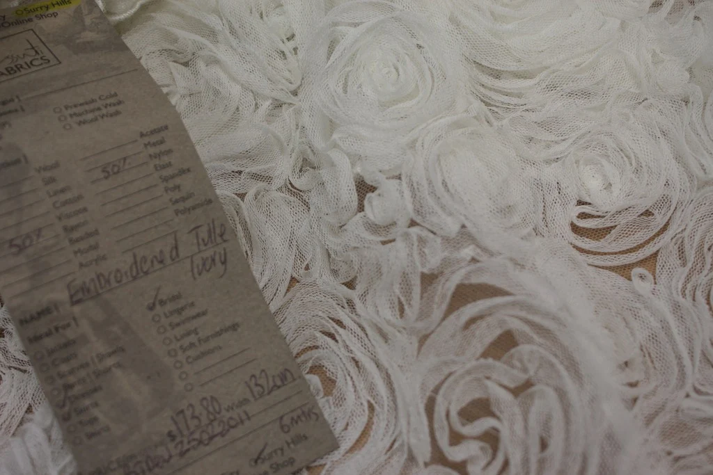 Embroidered Tulle - Ivory - Image 5