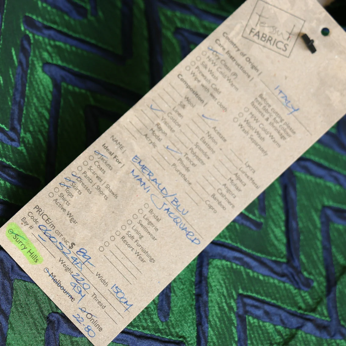 Emerald/Blu Mani Jacquard - Image 4