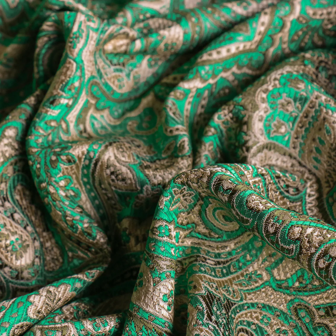 Emerald Paisley Brocade - Image 2