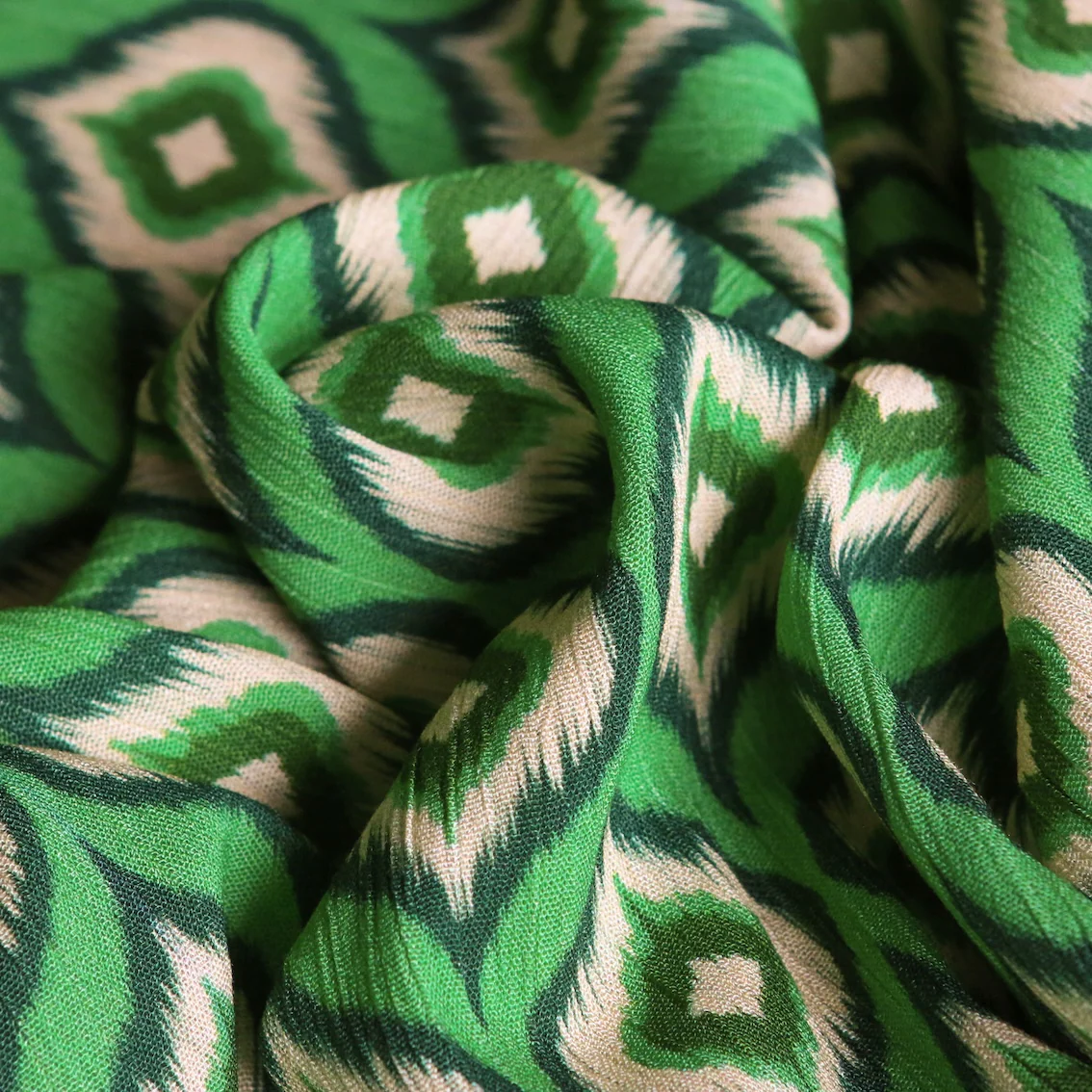 Emerald Plume Crinkle Viscose - Image 2