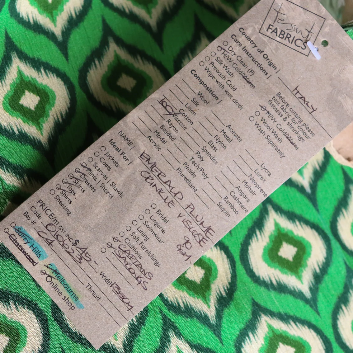 Emerald Plume Crinkle Viscose - Image 4