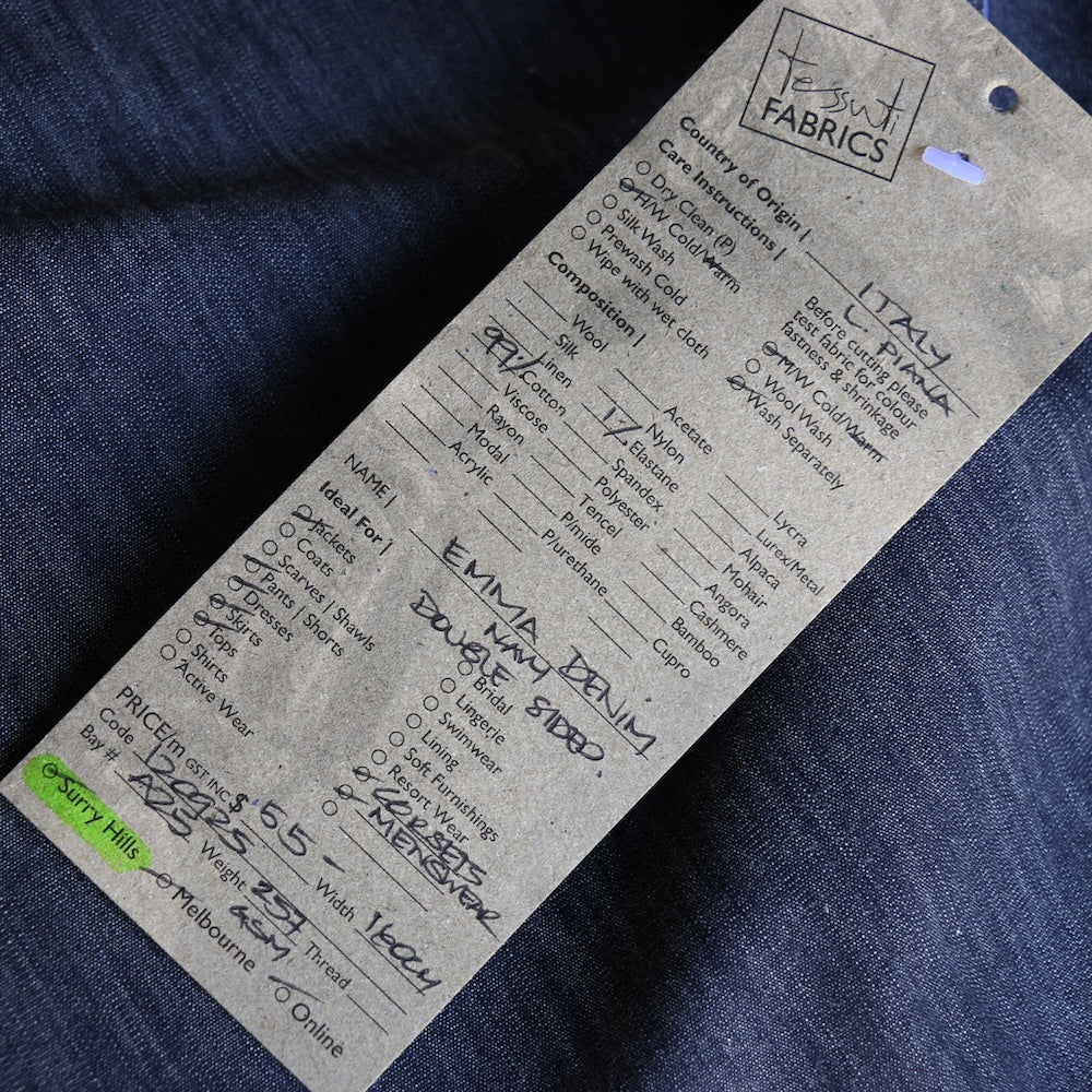 Emma Navy - Double Sided Stretch Denim - Image 3