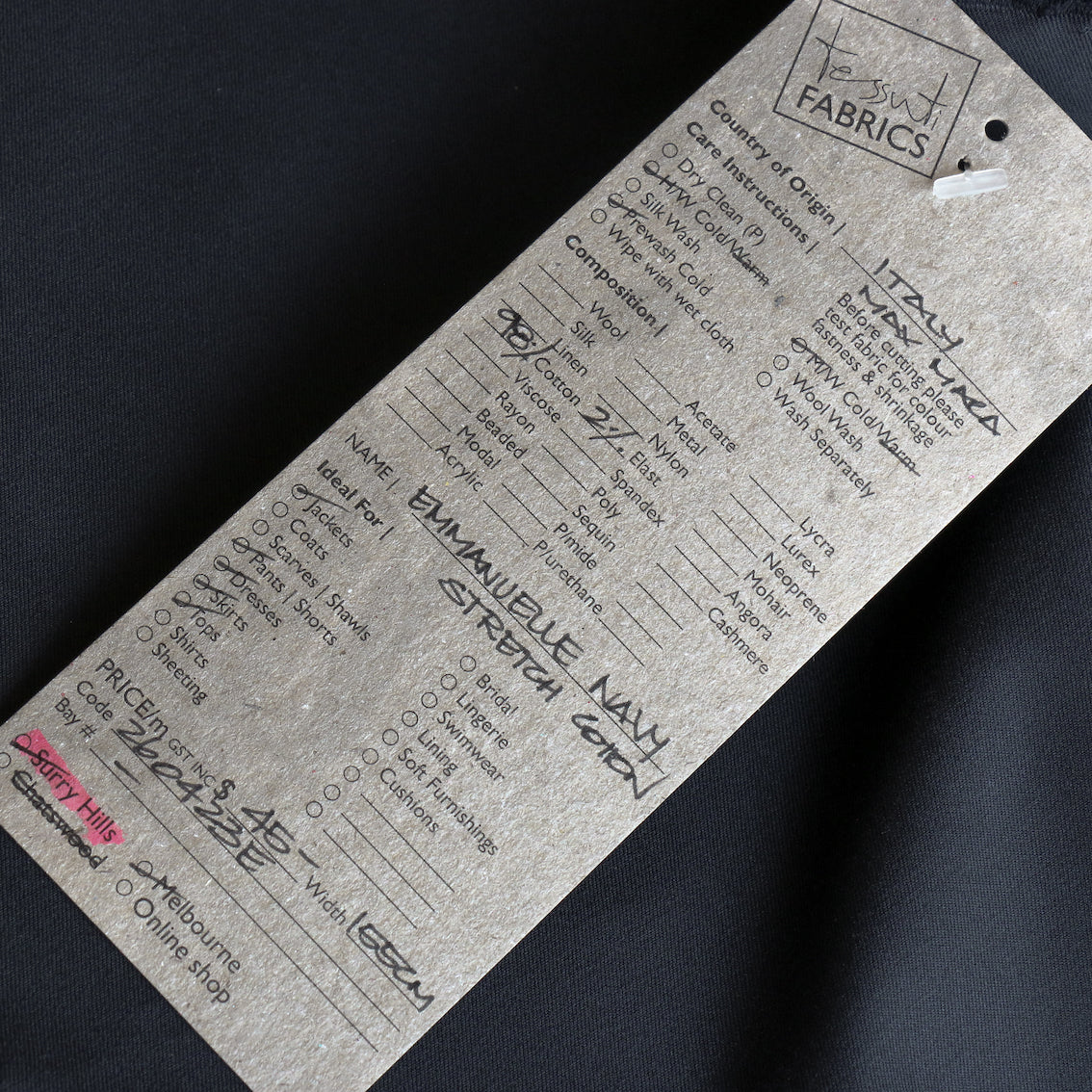 Emmanuelle Navy Stretch Cotton - Image 3
