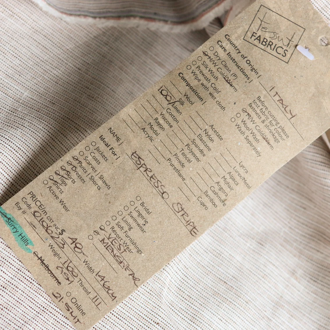 Espresso Stripe Linen - Image 3