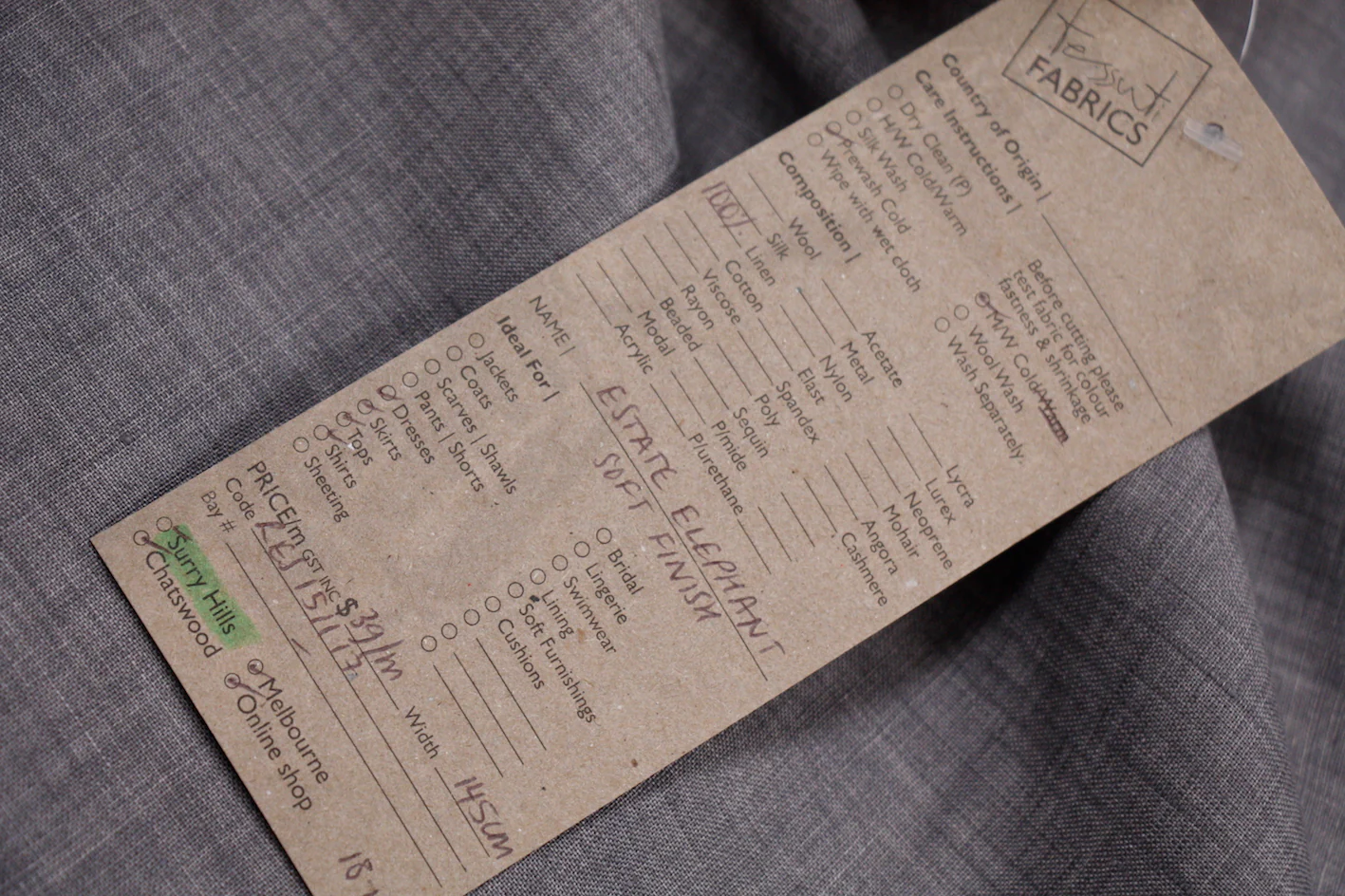 Estate Elephant - Soft Finish Linen - Image 2