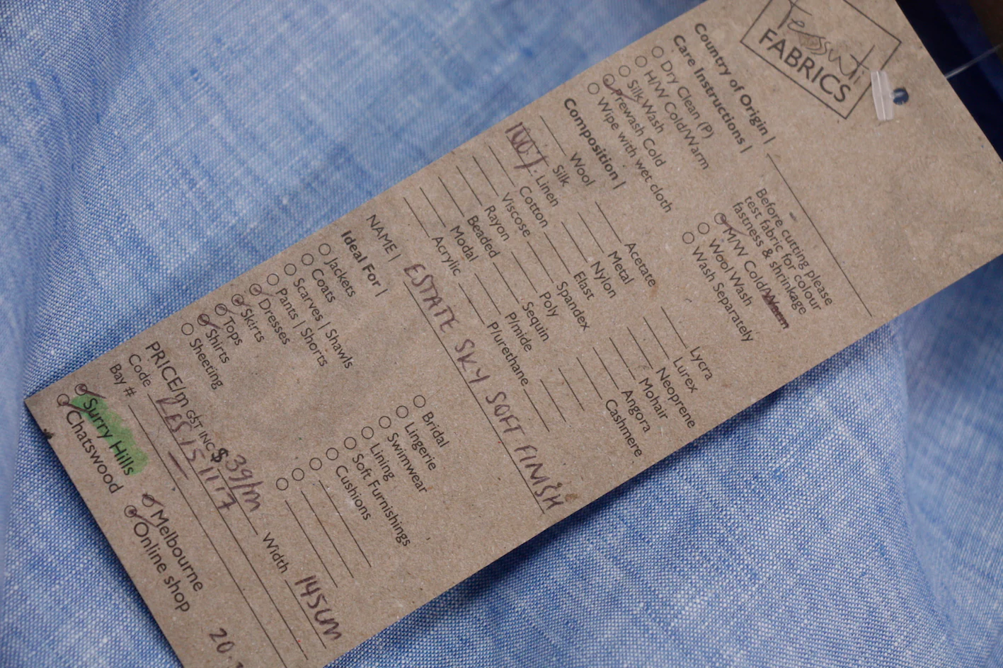 Estate Sky - Soft Finish Linen - Image 2