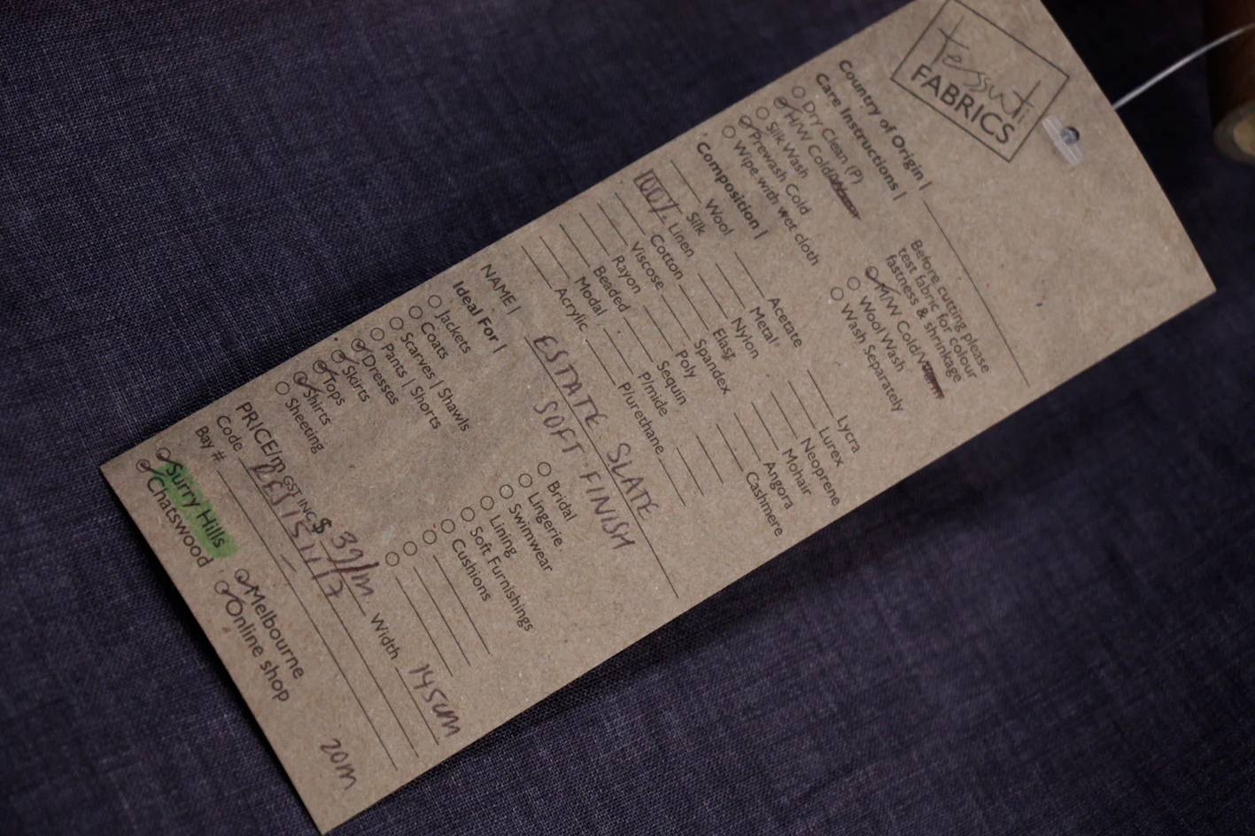Estate Slate - Soft Finish Linen - Image 2