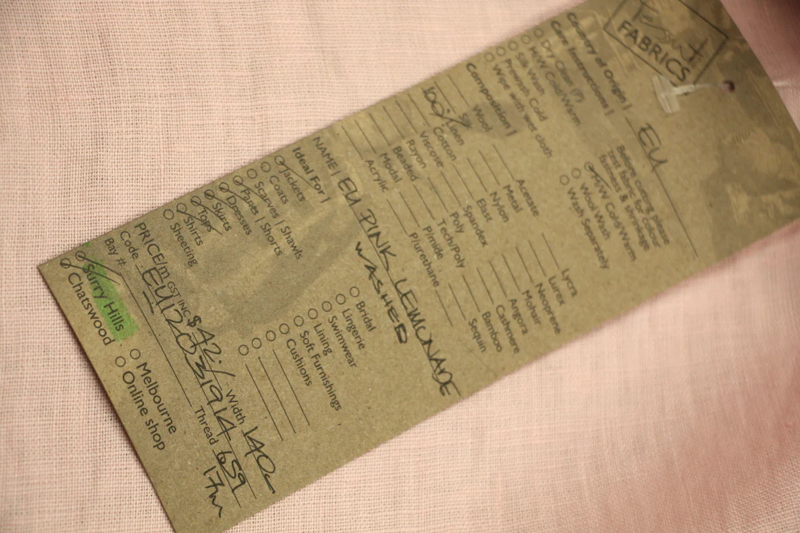 EU Pink Lemonade Washed Linen - Image 2