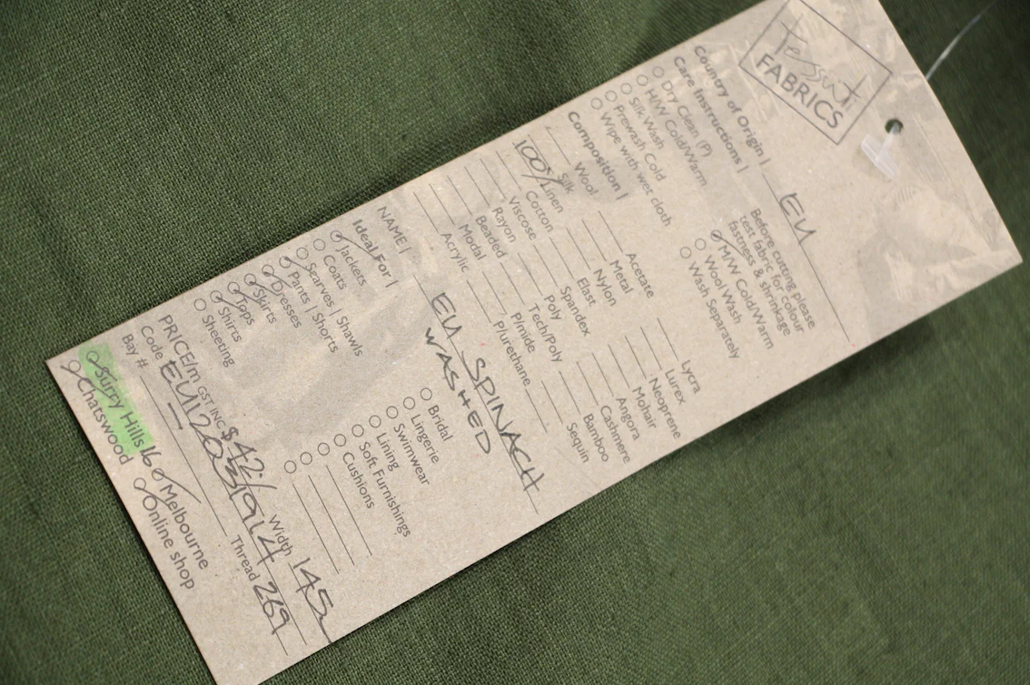 EU Spinach Washed Linen - Image 2